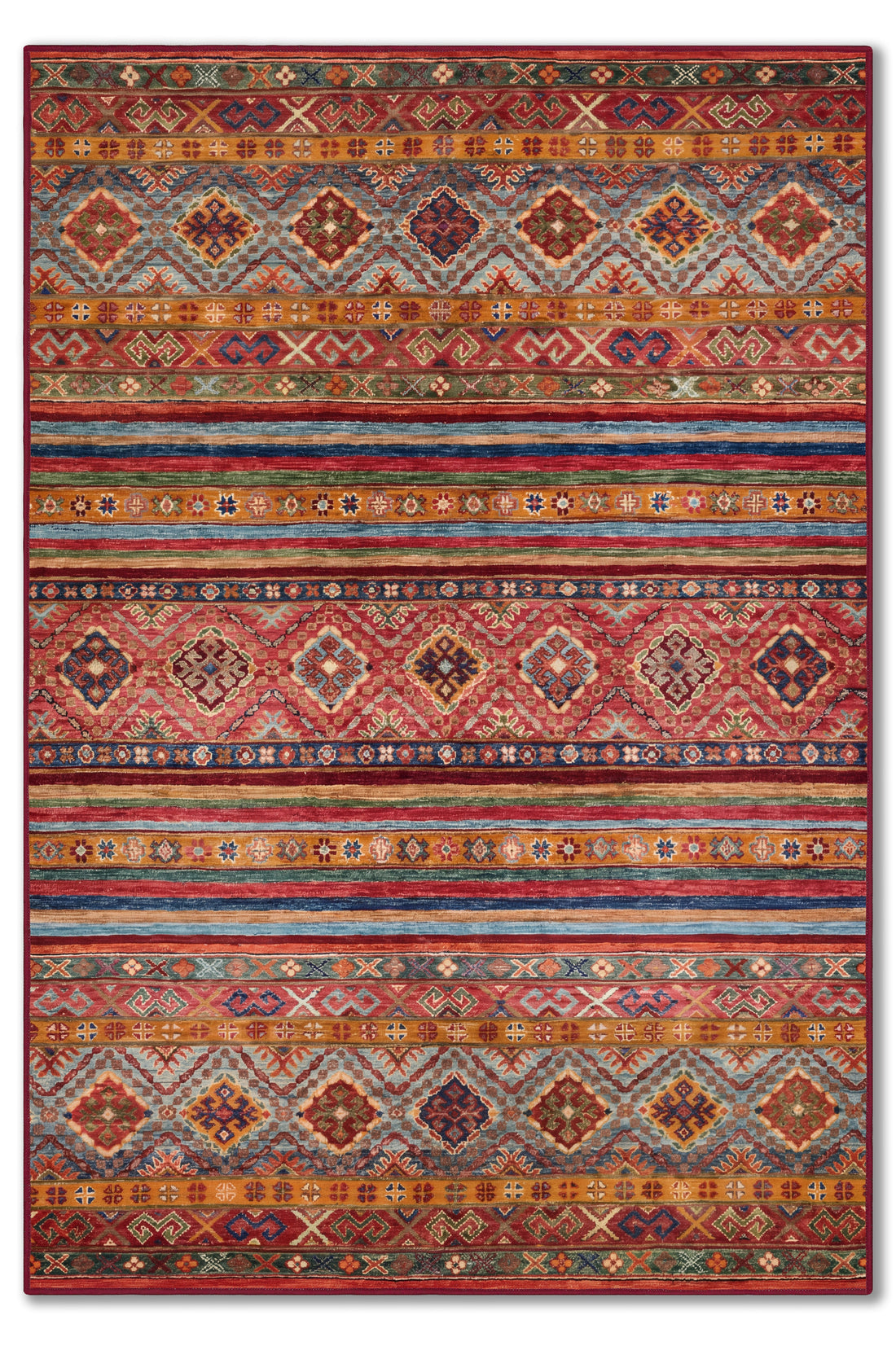 yıkanabilir kaymaz taban şönil dokuma halı 80x150 kirmizi; turuncu; renkli