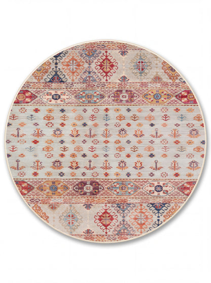 yıkanabilir kaymaz taban şönil dokuma halı 140x200 krem; renkli