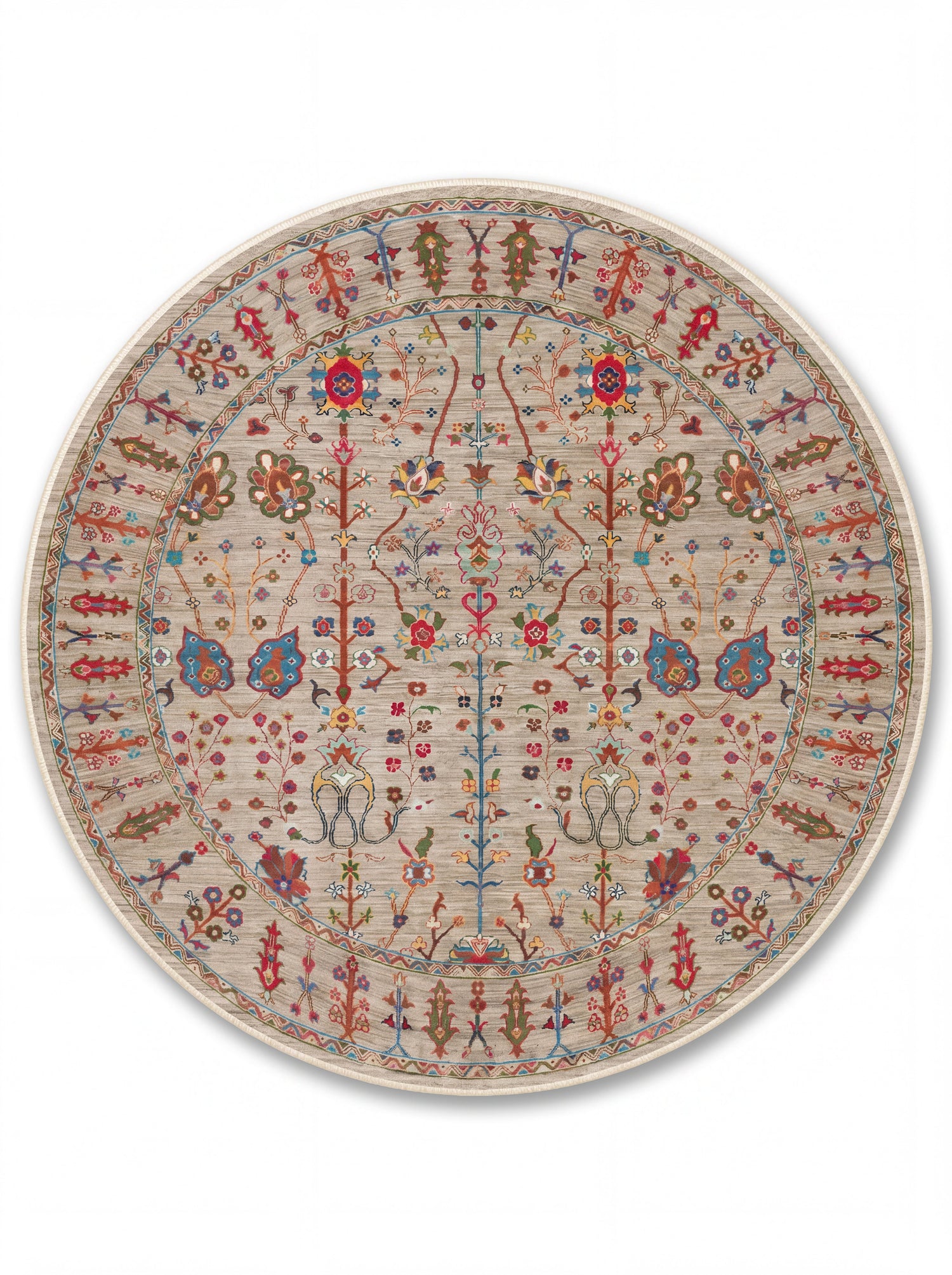 yıkanabilir kaymaz taban şönil dokuma halı 140x200 bej; renkli