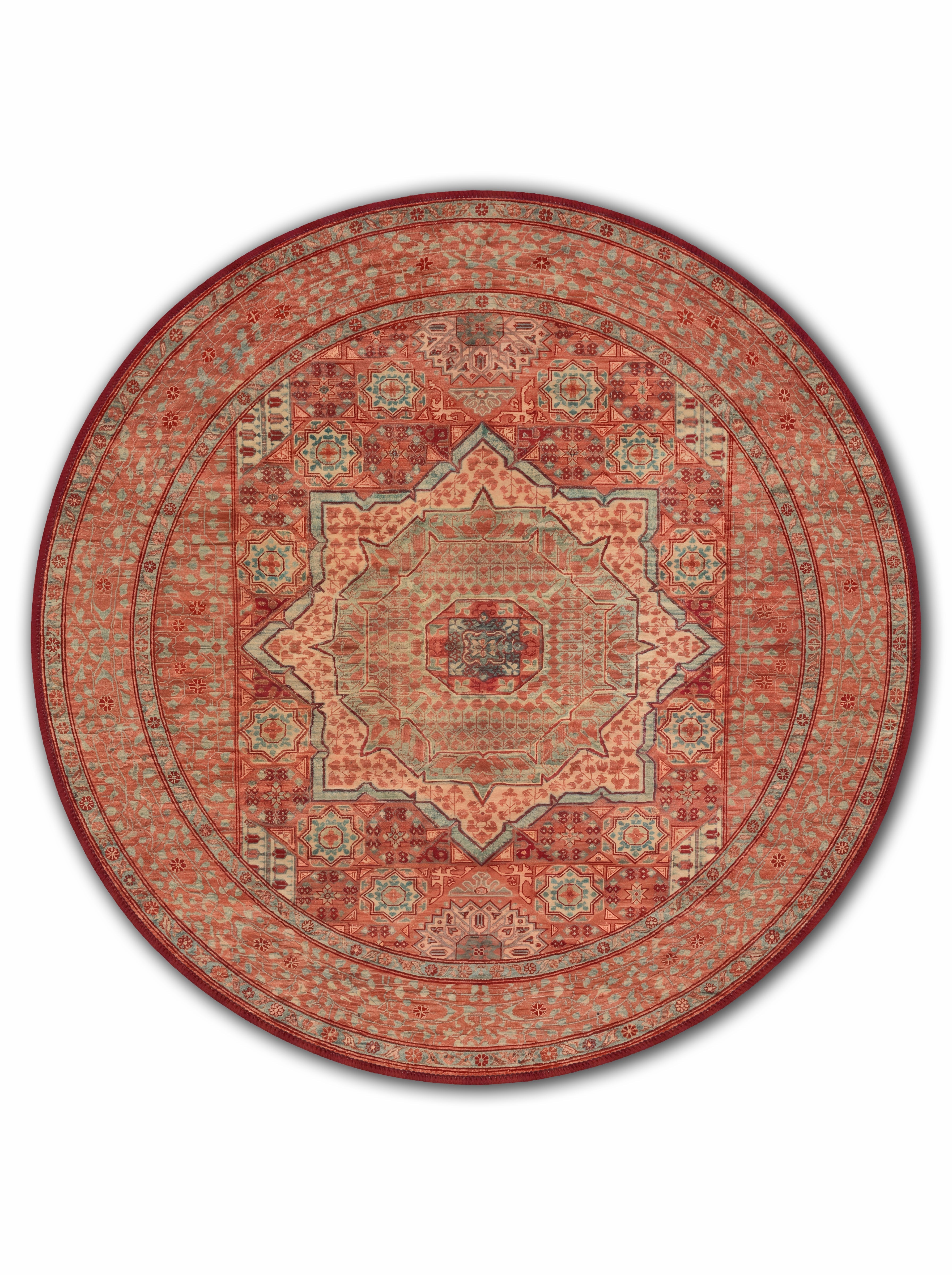 yıkanabilir kaymaz taban şönil dokuma halı 140x200 kirmizi; turuncu; renkli
