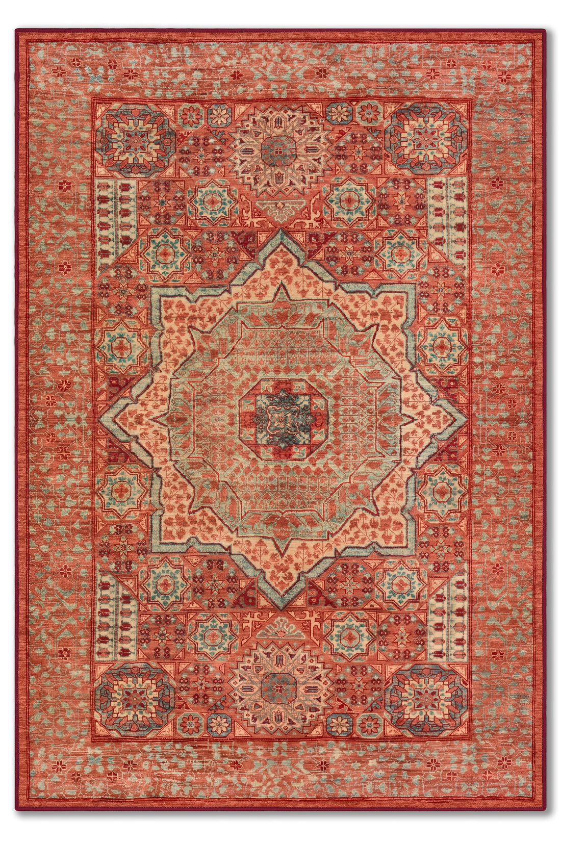 yıkanabilir kaymaz taban şönil dokuma halı 80x150 kirmizi; turuncu; renkli