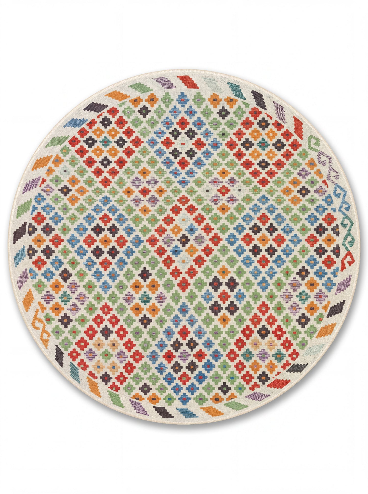 yıkanabilir kaymaz taban şönil dokuma halı 140x200 renkli