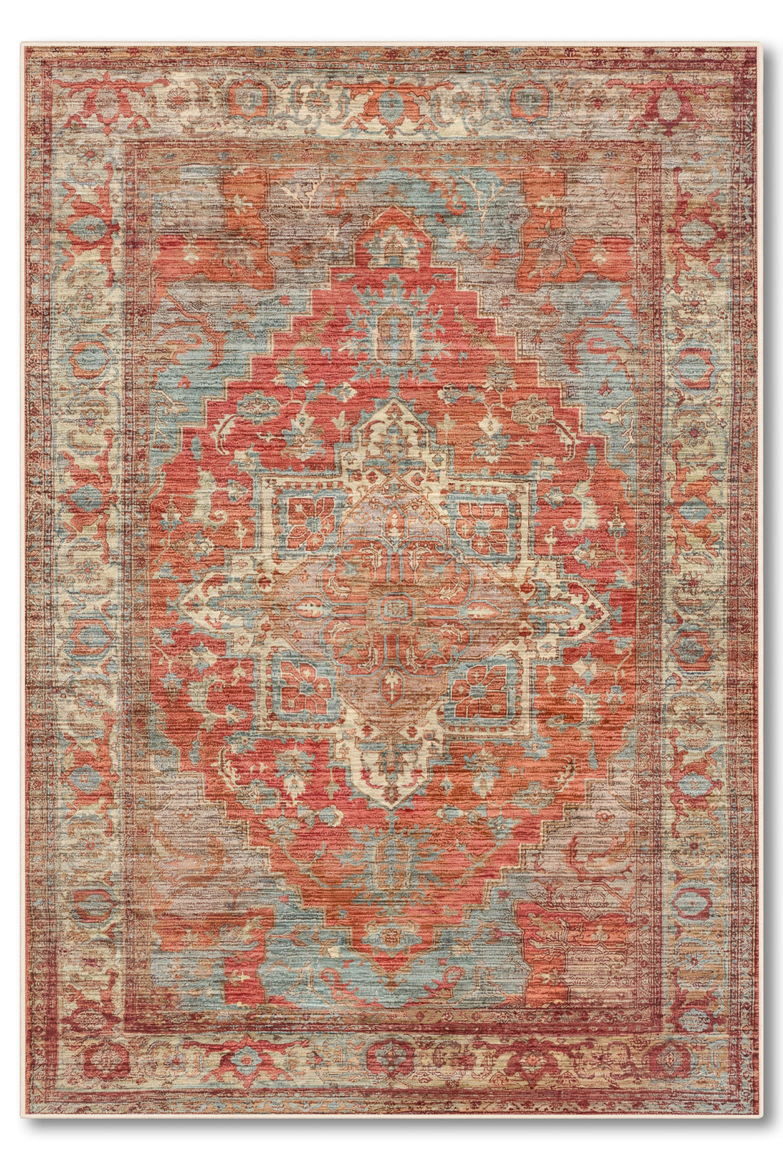 yıkanabilir kaymaz taban şönil dokuma halı 80x150 gul-kurusu; renkli