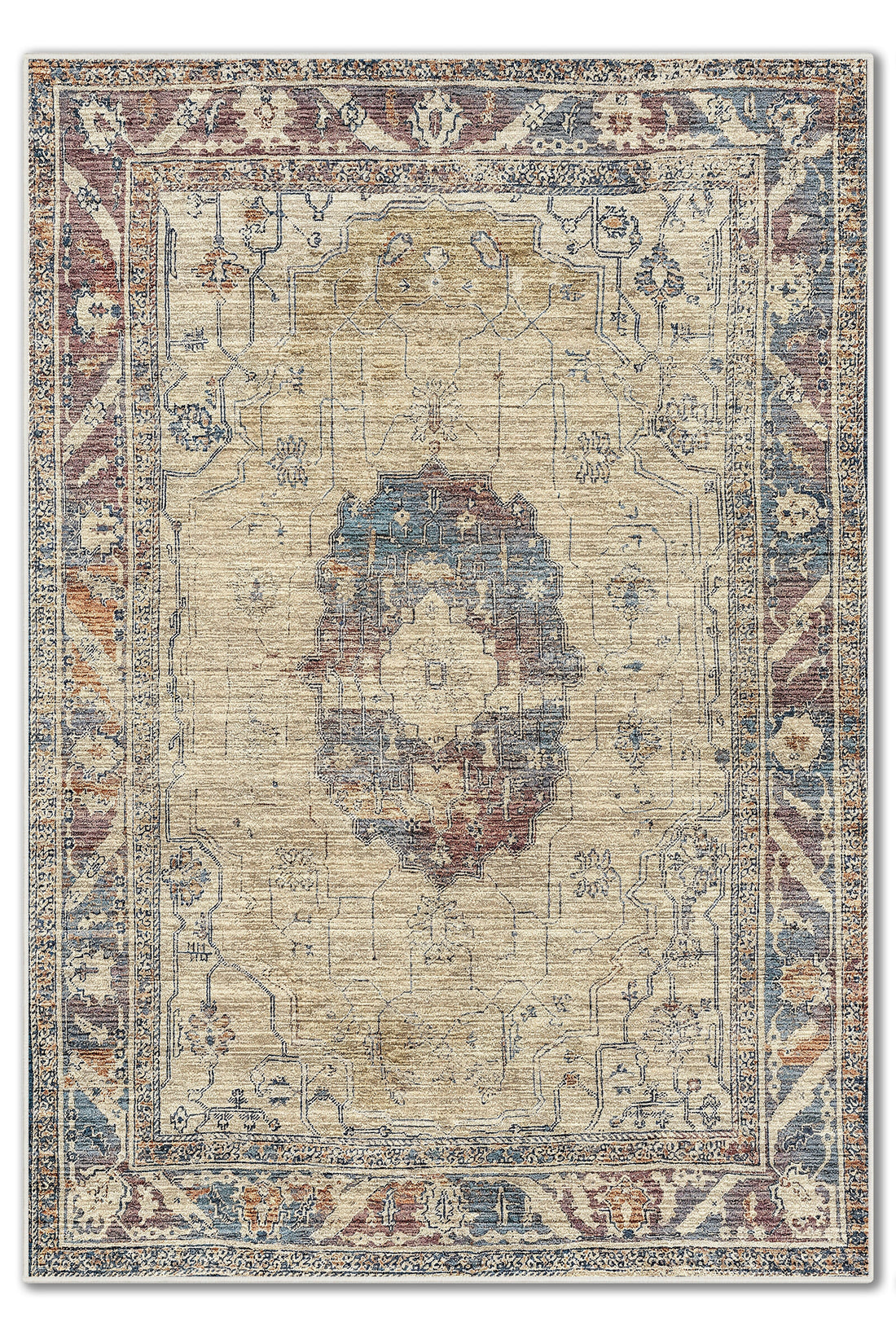 ARTE VN096 Vintage Klasik Desenli Renkli Dekoratif Salon Mutfak Koridor Halısı