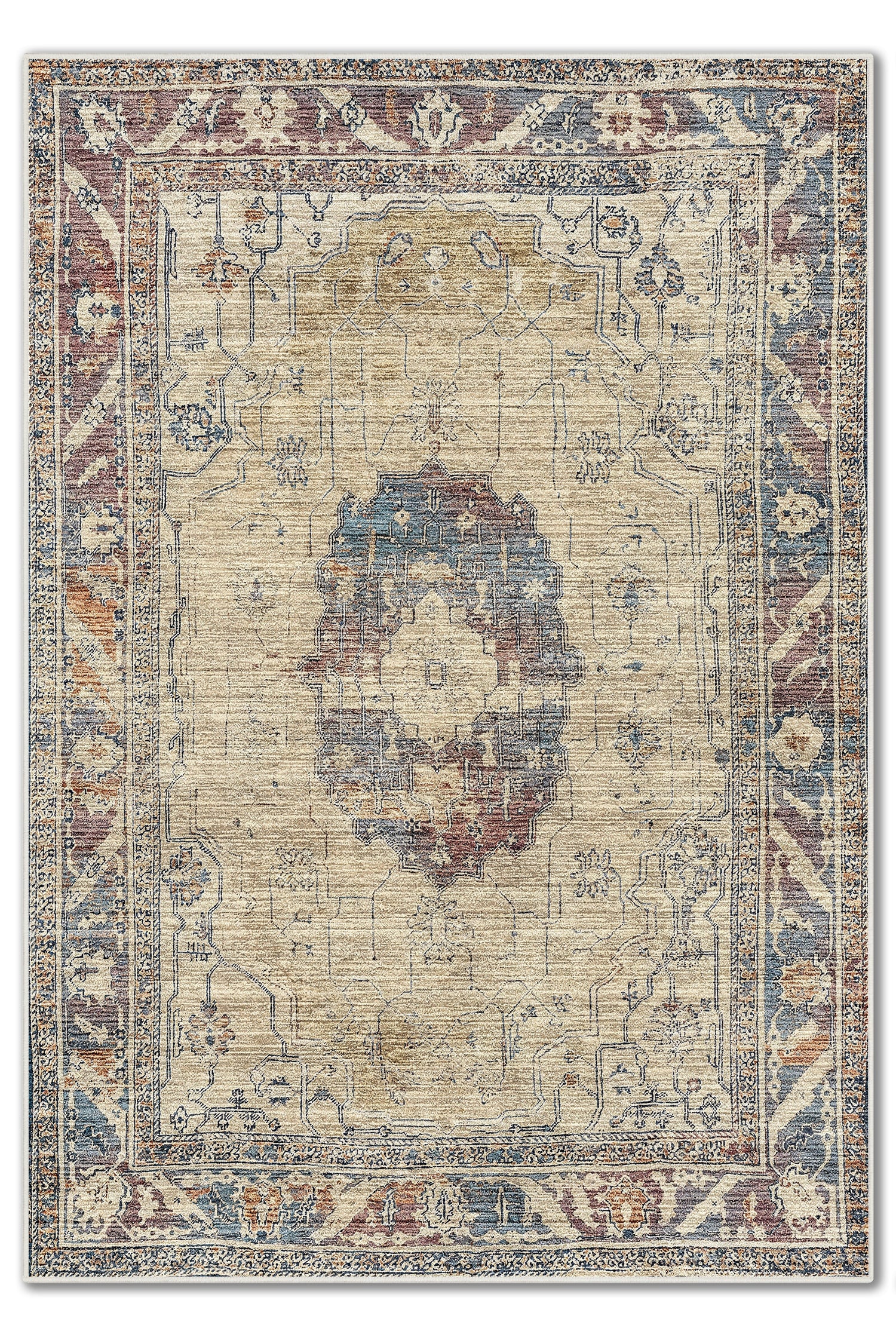 ARTE VN096 Vintage Klasik Desenli Renkli Dekoratif Salon Mutfak Koridor Halısı