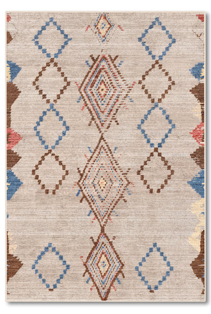 yıkanabilir kaymaz taban şönil dokuma halı 80x150 kahverengi; mavi; renkli
