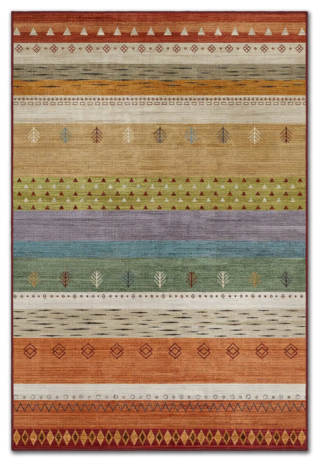 ARTE VN099 İskandinav Desenli Figürlü Renkli Dekoratif Salon Mutfak Koridor Halısı