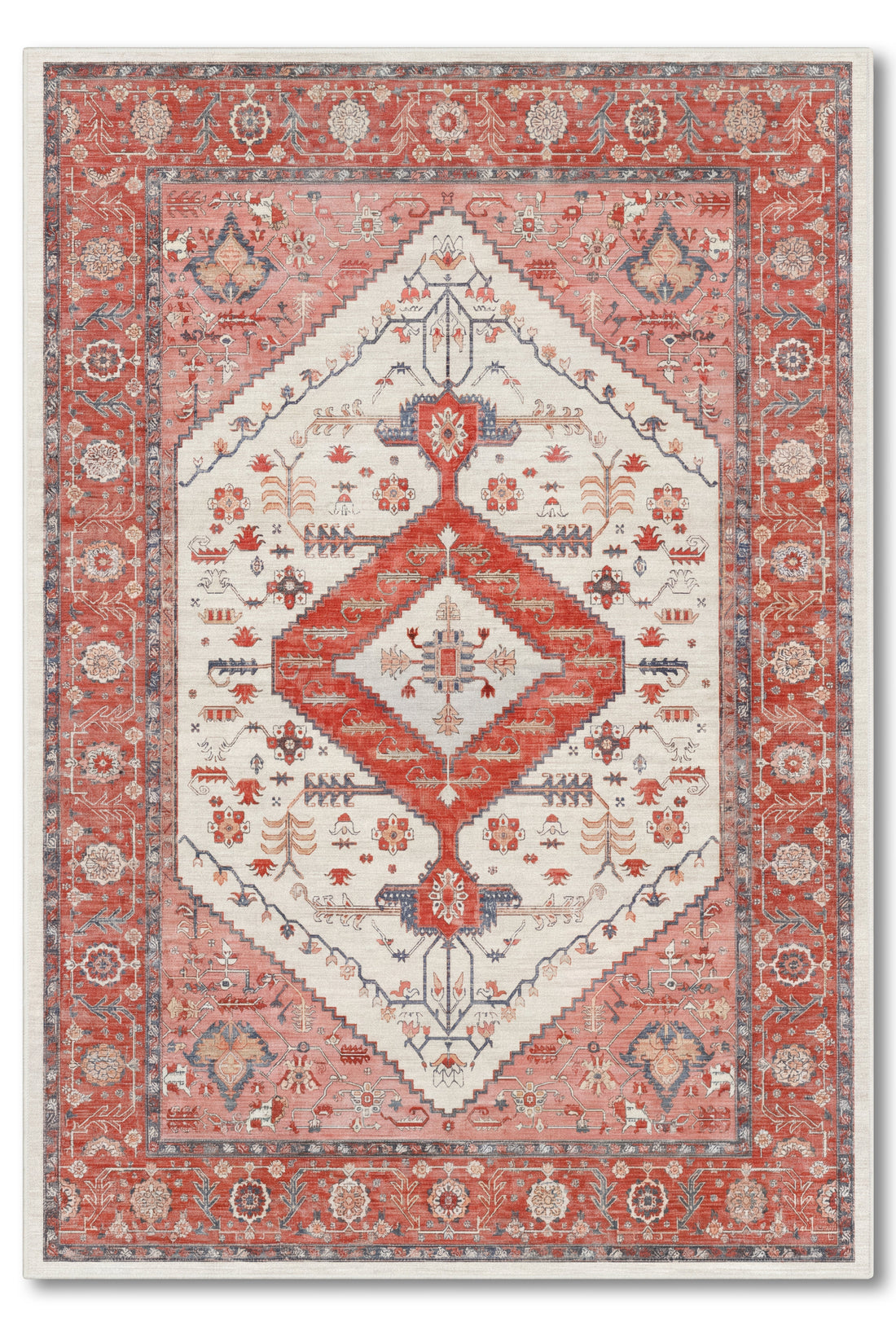 yıkanabilir kaymaz taban şönil dokuma halı 80x150 kirmizi; gul-kurusu