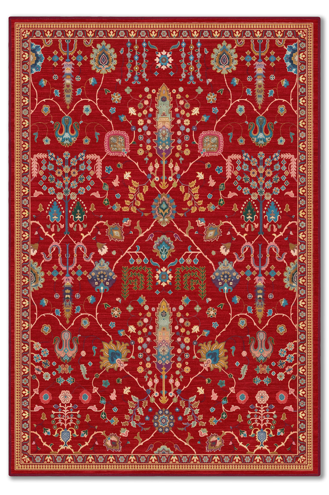 yıkanabilir kaymaz taban şönil dokuma halı 80x150 kirmizi; renkli