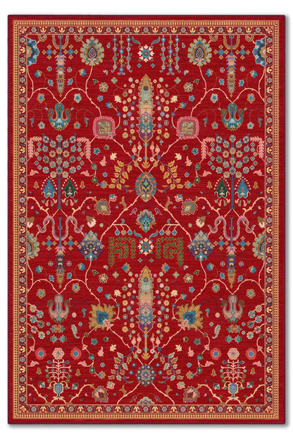 yıkanabilir kaymaz taban şönil dokuma halı 80x150 kirmizi; renkli
