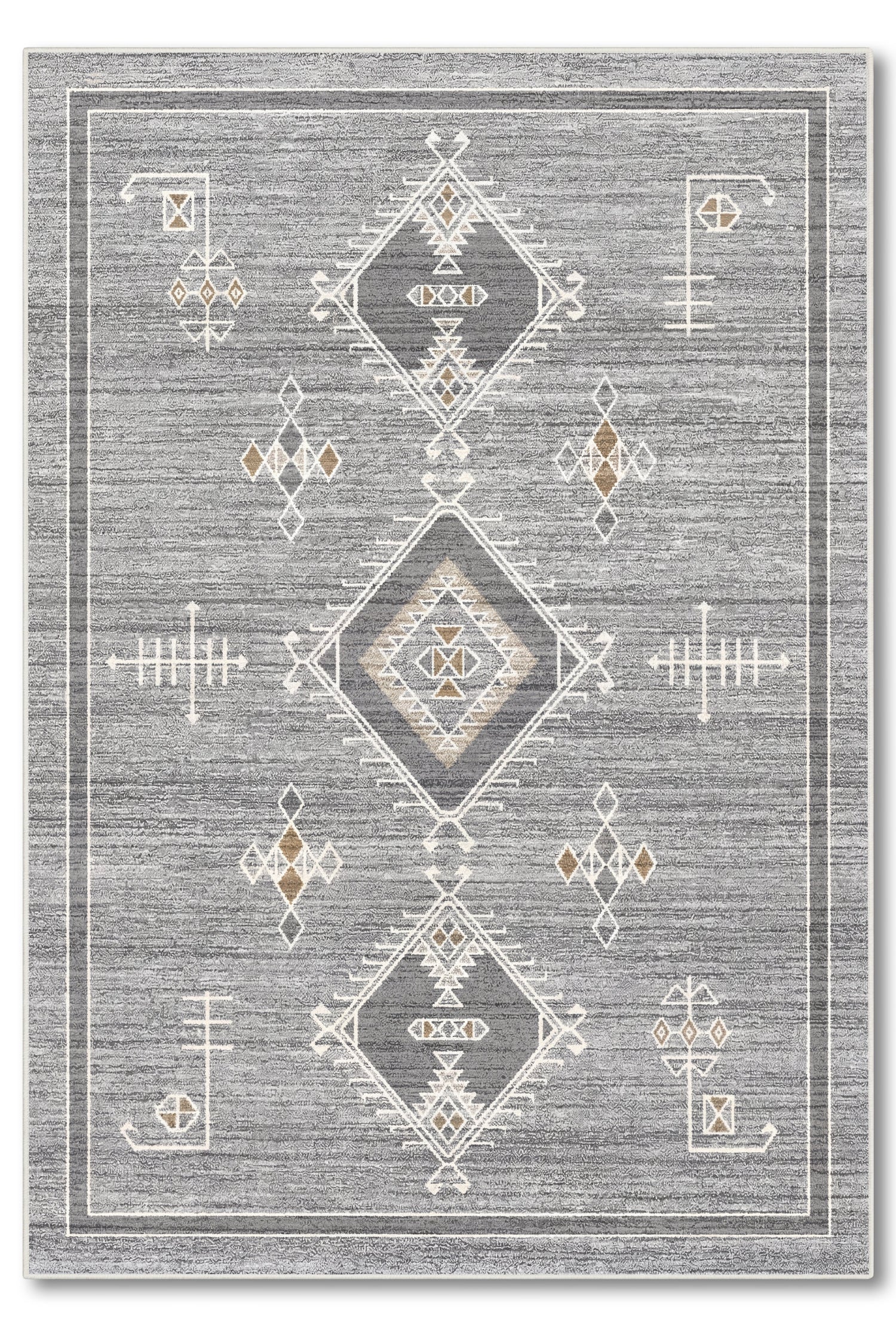 yıkanabilir kaymaz taban şönil dokuma halı 80x150 gri