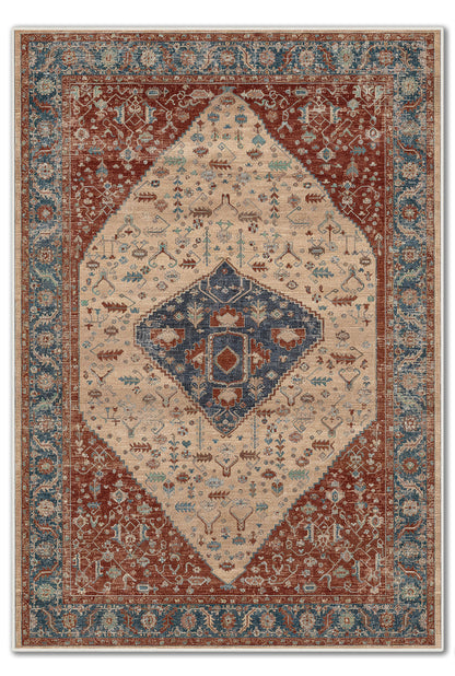 ARTE VN111-2 Vintage Klasik Desenli Renkli Dekoratif Salon Mutfak Koridor Halısı