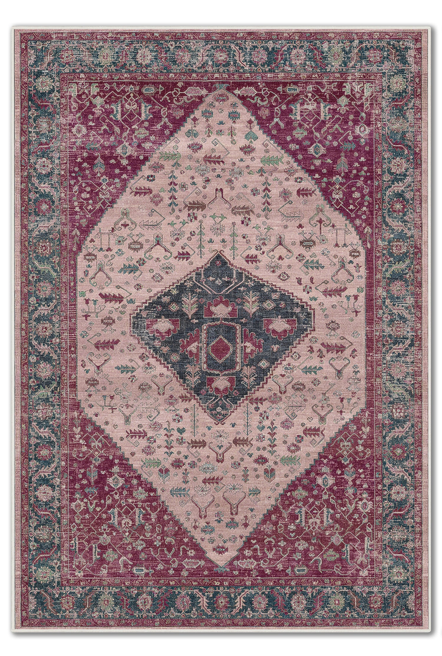 ARTE VN111-3 Vintage Klasik Desenli Renkli Dekoratif Salon Mutfak Koridor Halısı