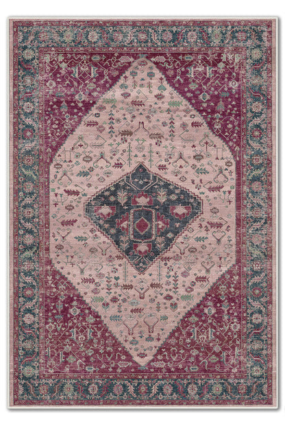 ARTE VN111-3 Vintage Klasik Desenli Renkli Dekoratif Salon Mutfak Koridor Halısı