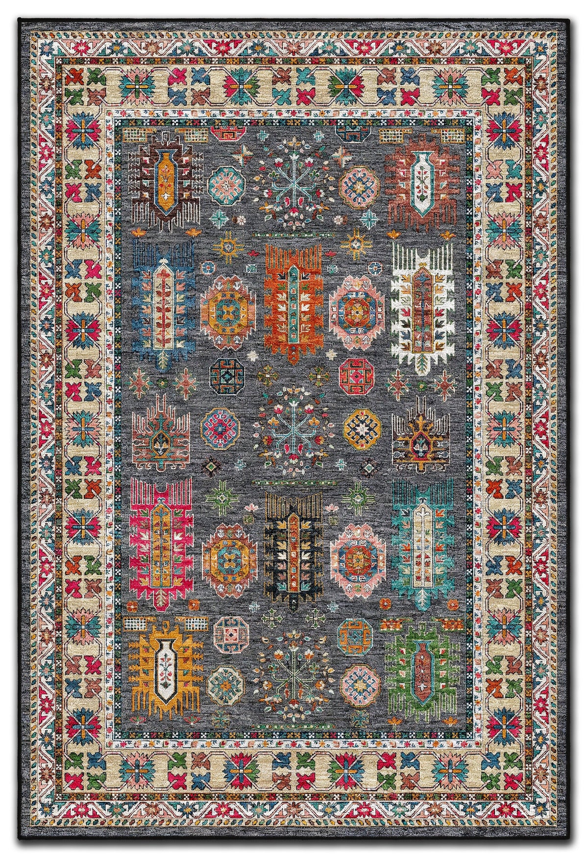 Arte VN132-1 Klasik Desenli Renkli Dekoratif Şönil Halı