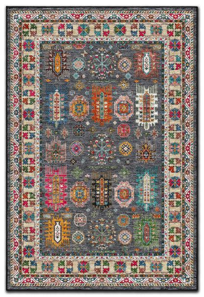 Arte VN132-1 Klasik Desenli Renkli Dekoratif Şönil Halı