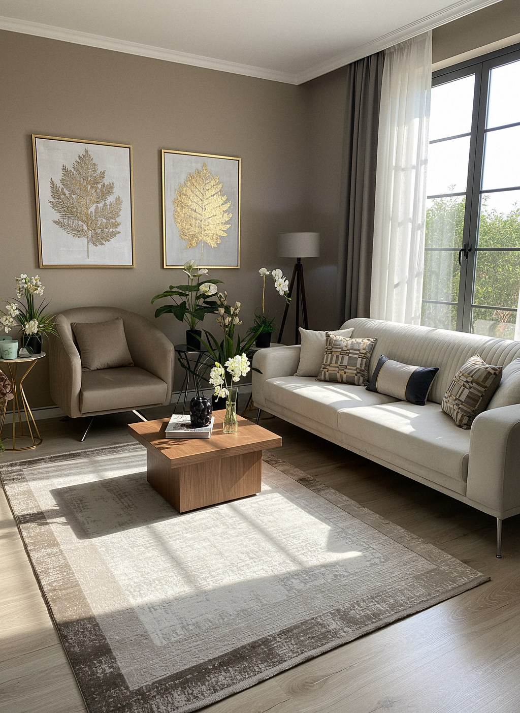 VERONA-50T-BEJ/KREM Yumuşak Sık Pamuk Dokuma Taban Salon Koridor Mutfak Halısı