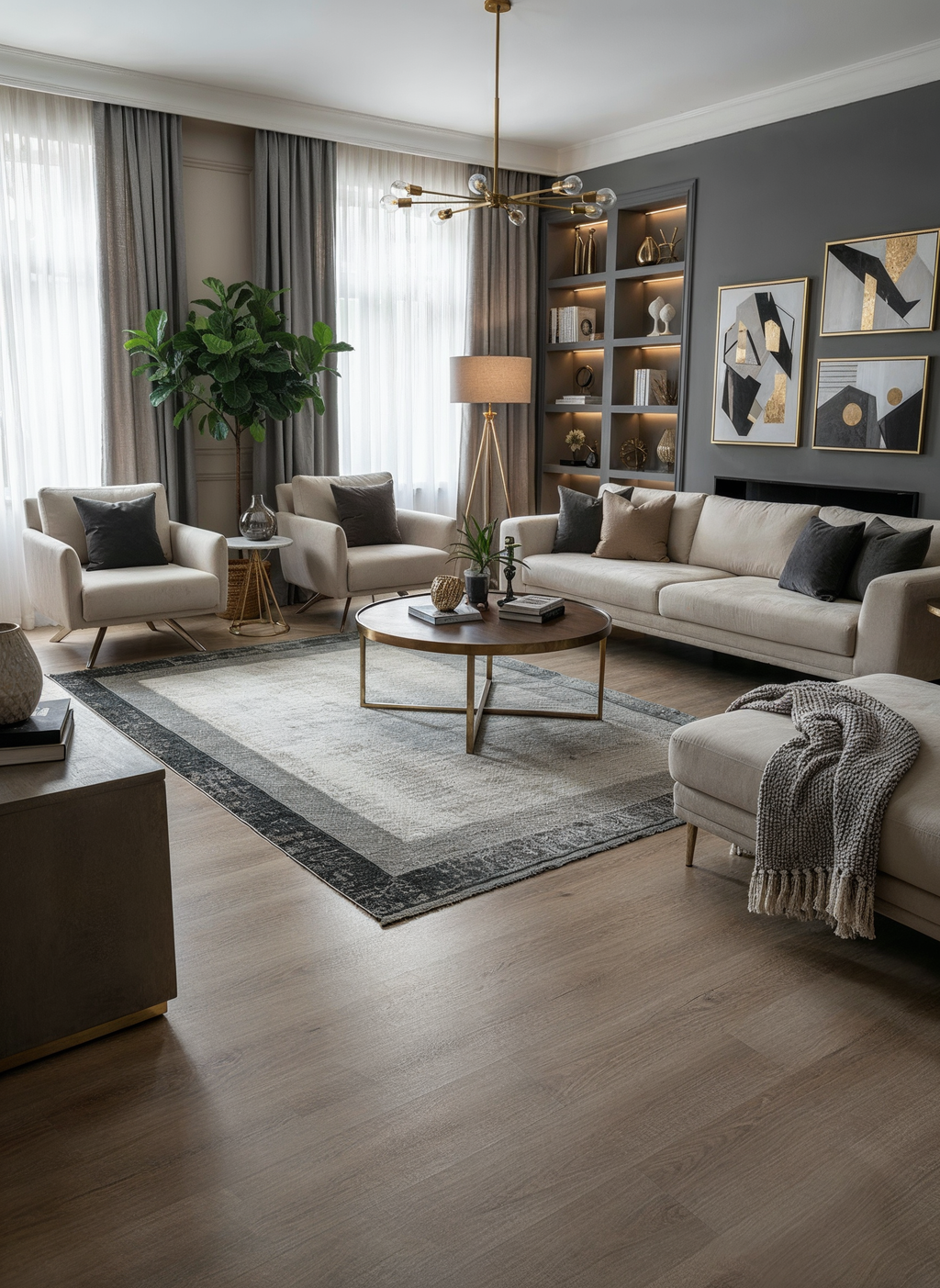 VERONA-51T-GRİ/KREM Yumuşak Sık Pamuk Dokuma Taban Salon Koridor Mutfak Halısı