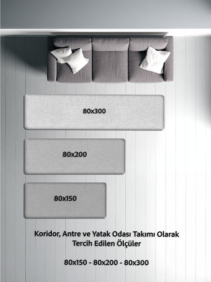 Arte DS268 Modern Geometrik Desenli Dekoratif Dokuma Halı