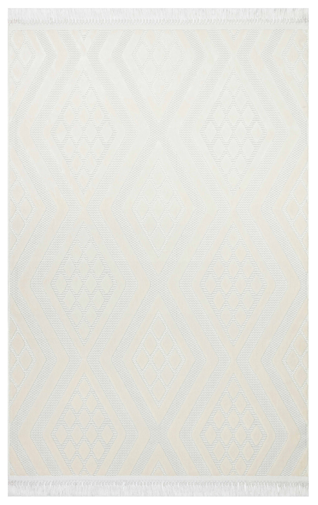 ARYA 5026-G-KREM Geometrik Desenli Dokuma Salon Koridor Mutfak Halısı-KP