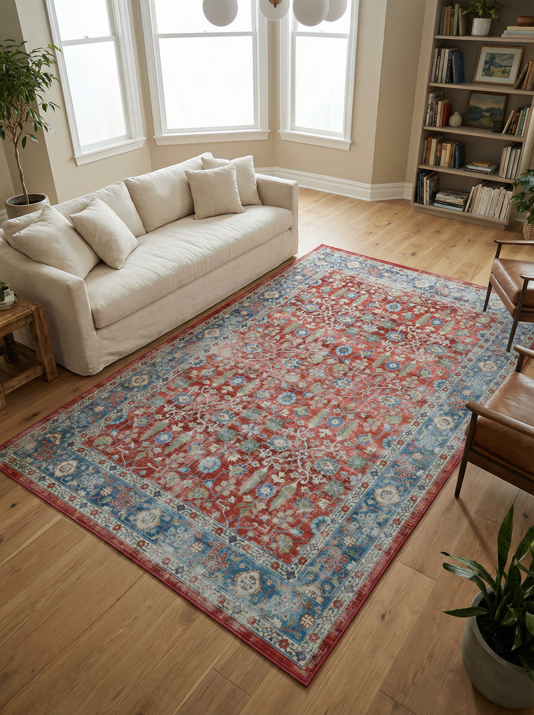 Arte VN034 Vintage Klasik Desenli Renkli Dekoratif Şönil Halı