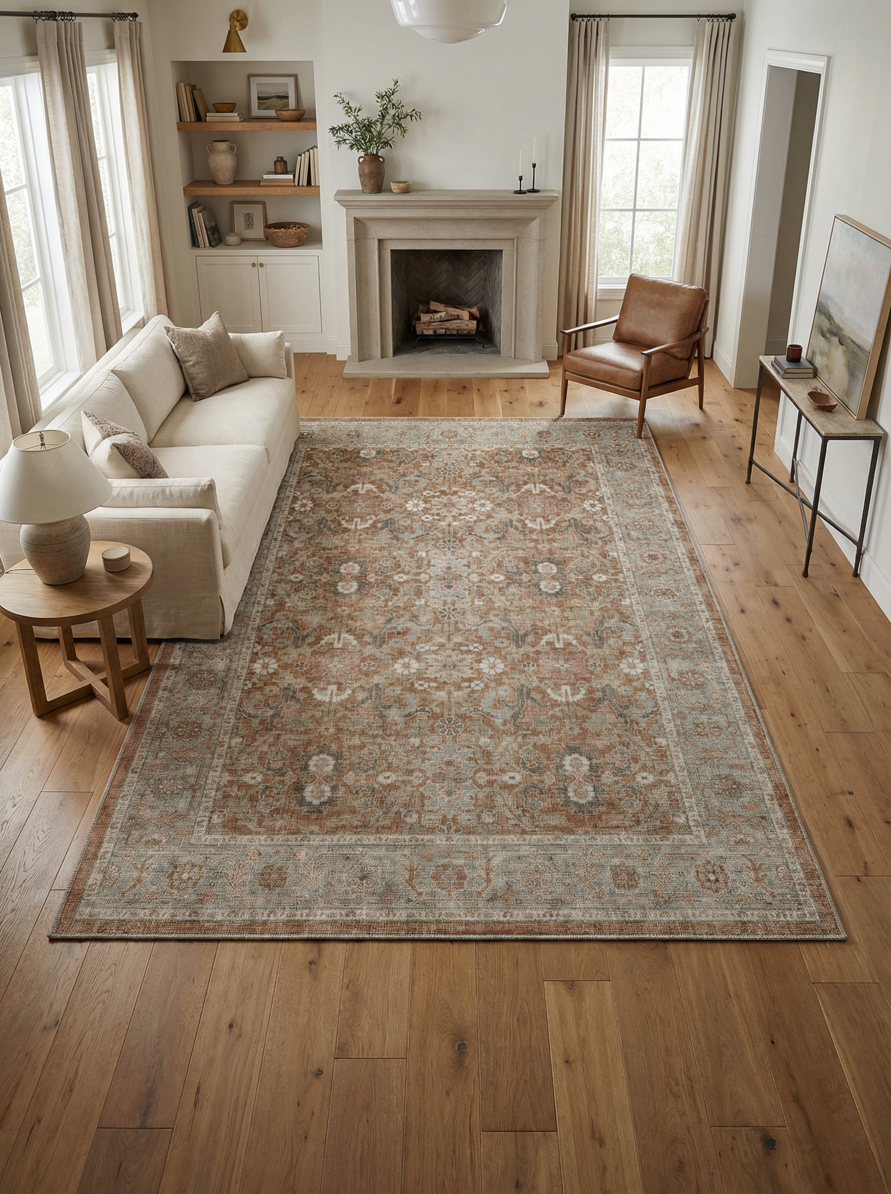 Arte VN035 Vintage Klasik Desenli Dekoratif Şönil Halı