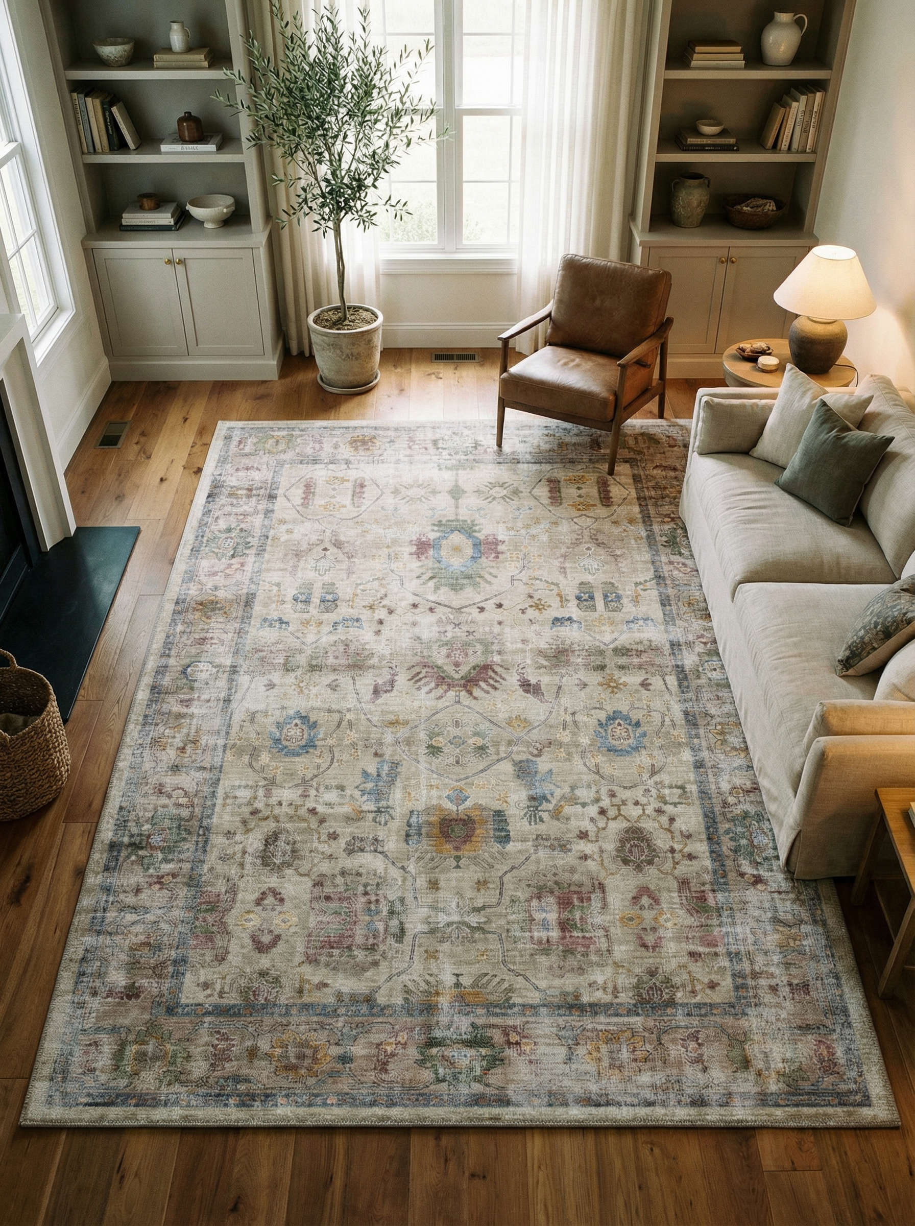 Arte VN041 Vintage Klasik Desenli Dekoratif Şönil Halı