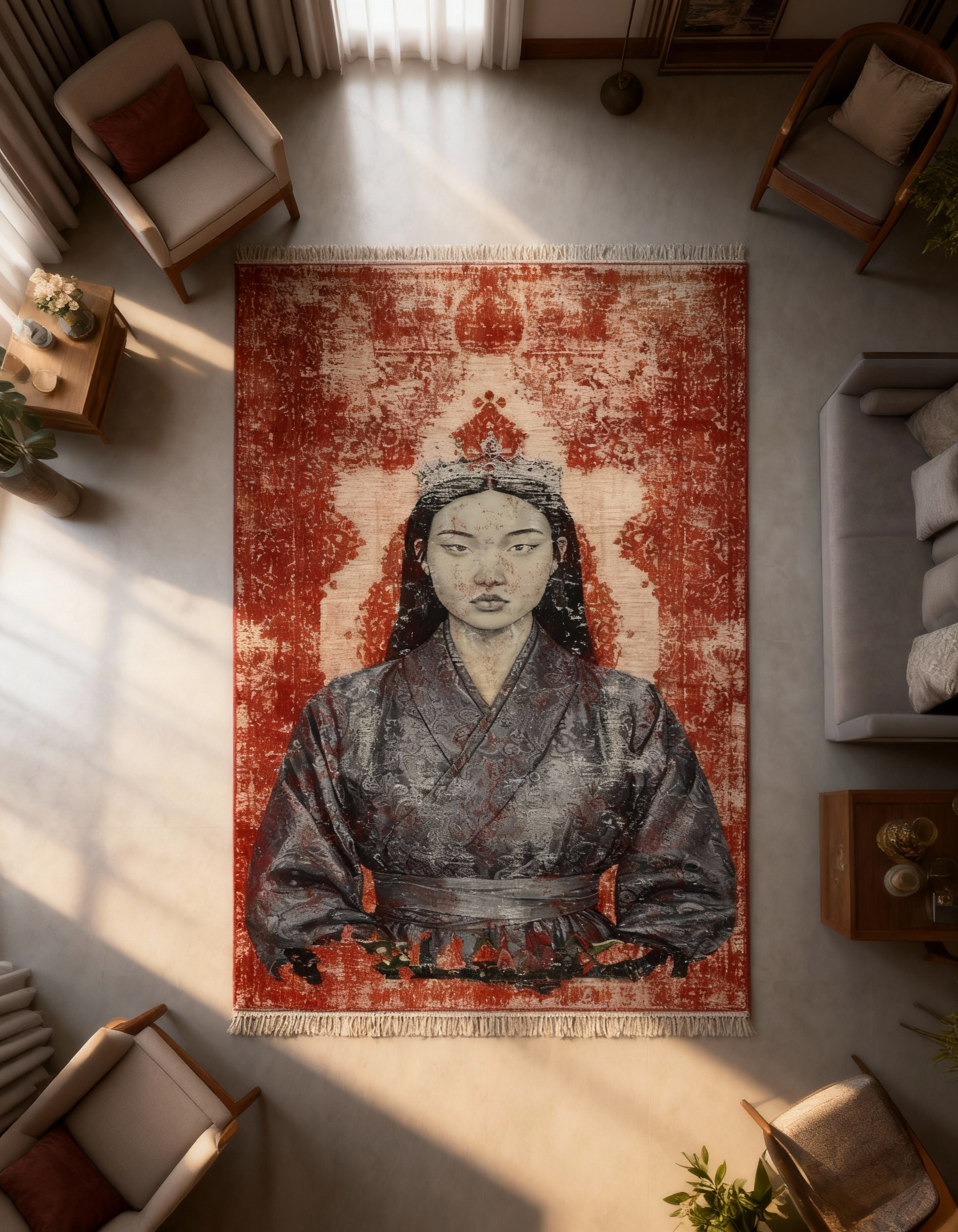 Arte HD008 İnsan Temalı Klasik Dekoratif Dokuma Halı