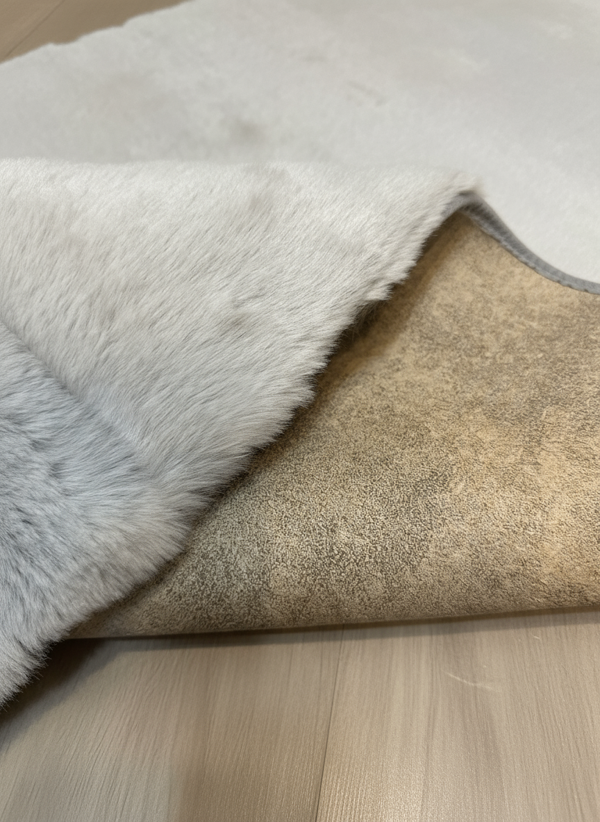 TAVŞAN GRİ -  Kaymaz Taban Tavşan Shaggy Yatak Odası Oturma Odası Çocuk Odası Halısı