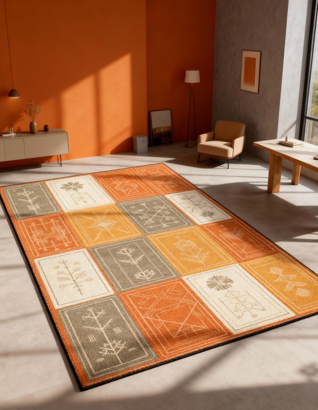 Arte HD004 Figürlü Modern Desenli Renkli Dekoratif Dokuma Halı