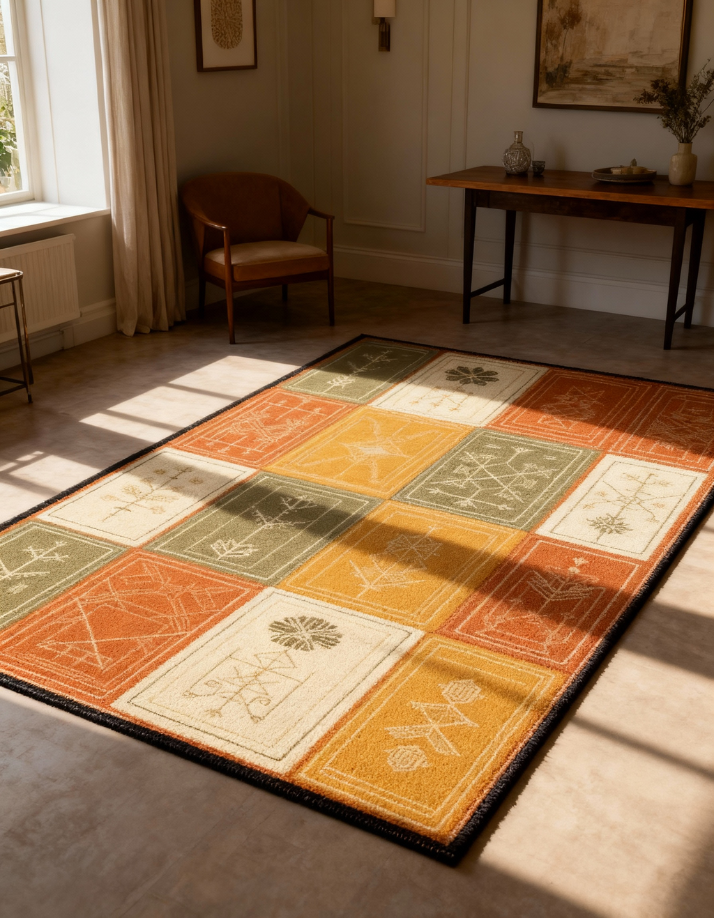 Arte HD004 Figürlü Modern Desenli Renkli Dekoratif Dokuma Halı