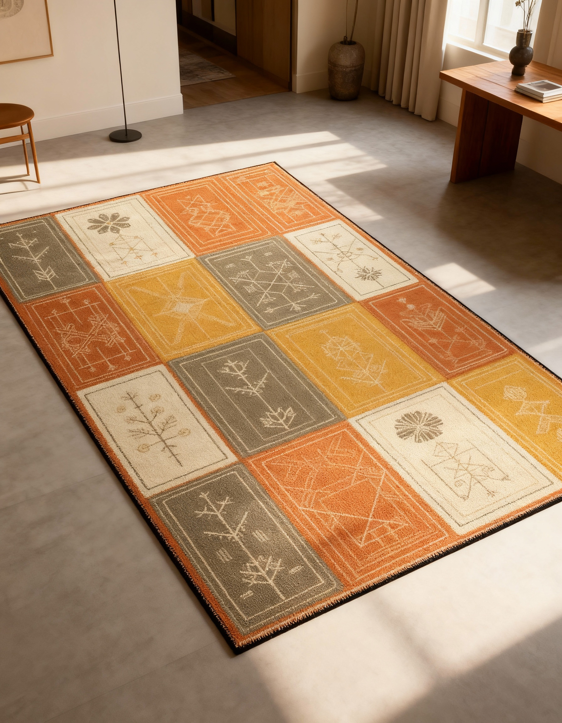 Arte HD004 Figürlü Modern Desenli Renkli Dekoratif Dokuma Halı