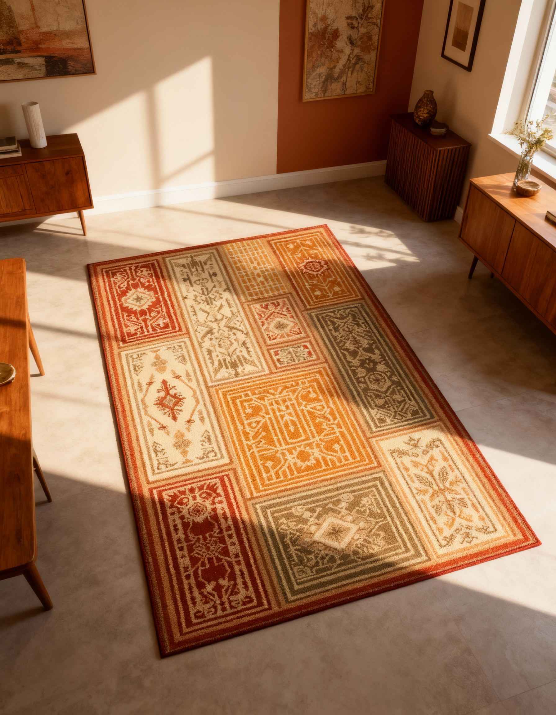 Arte HD005 Figürlü Modern Desenli Renkli Dekoratif Dokuma Halı