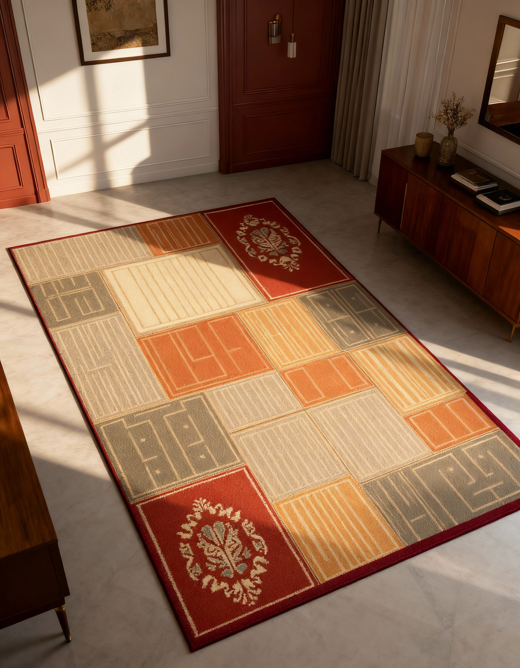 Arte HD006 Figürlü Modern Desenli Renkli Dekoratif Dokuma Halı