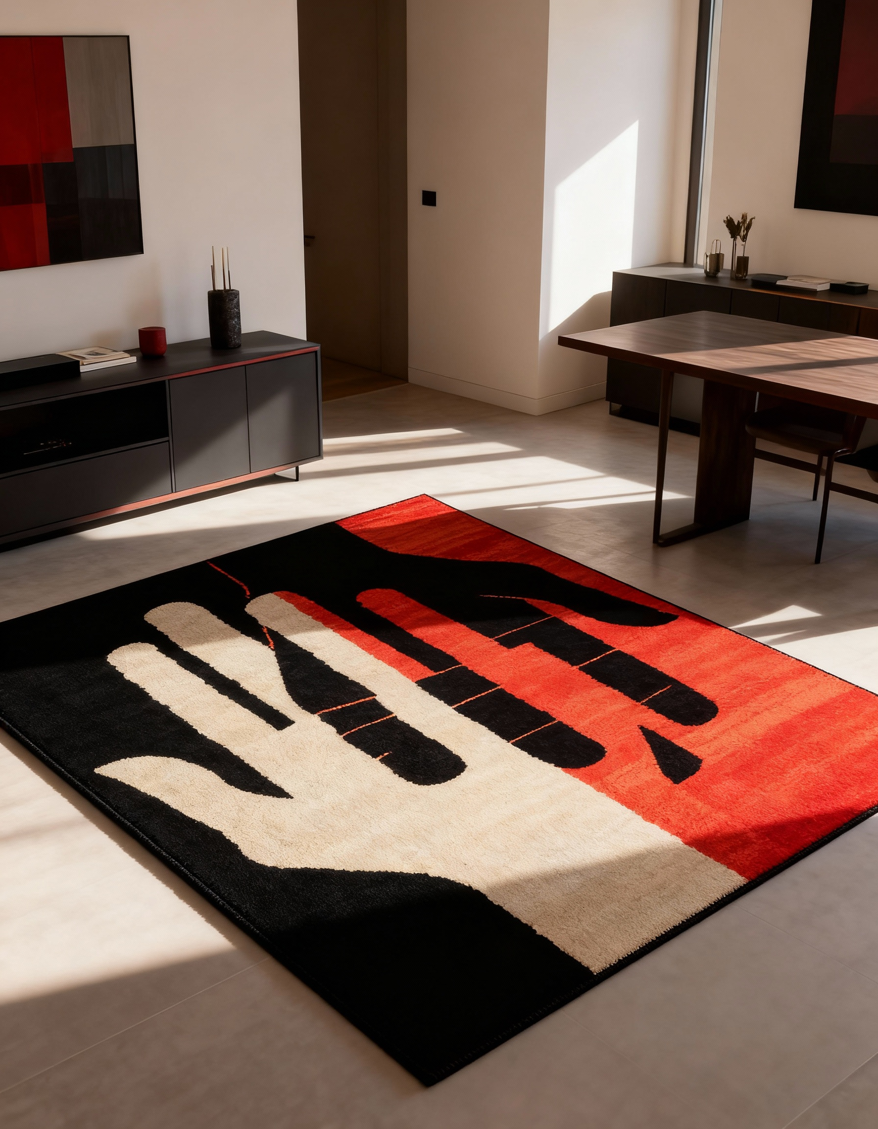 Arte HD011 Modern El Figürlü Renkli Dekoratif Dokuma Halı