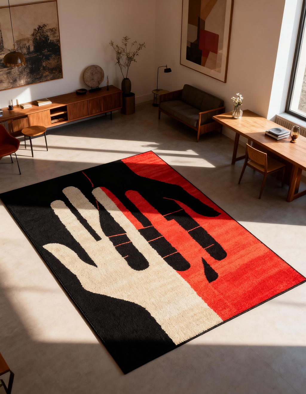 Arte HD011 Modern El Figürlü Renkli Dekoratif Dokuma Halı