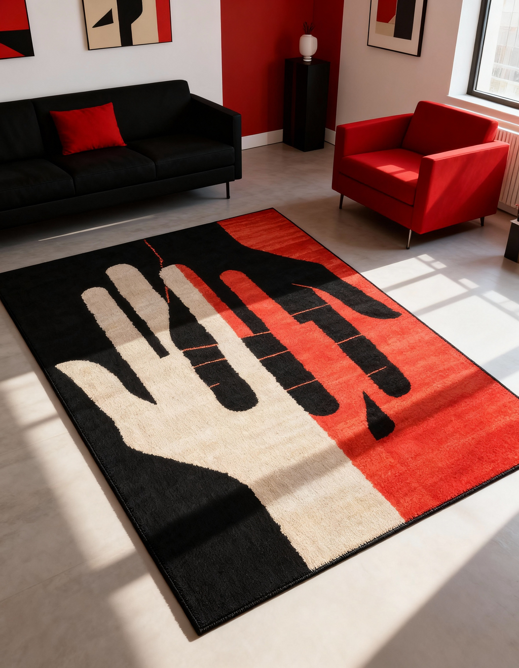 Arte HD011 Modern El Figürlü Renkli Dekoratif Dokuma Halı