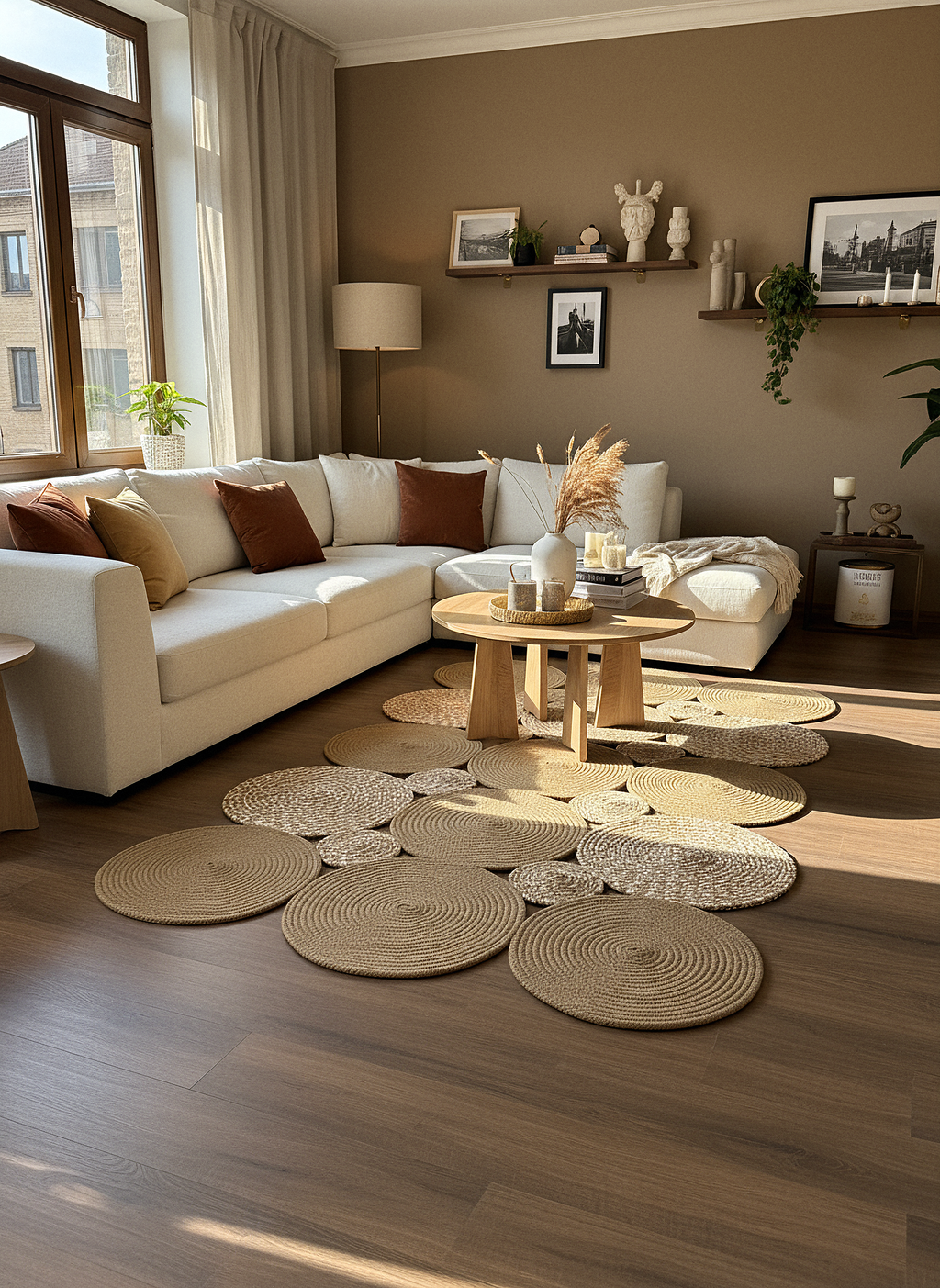 JÜT-KV310 Elde Dokuma Doğal Jüt Hasır Halı