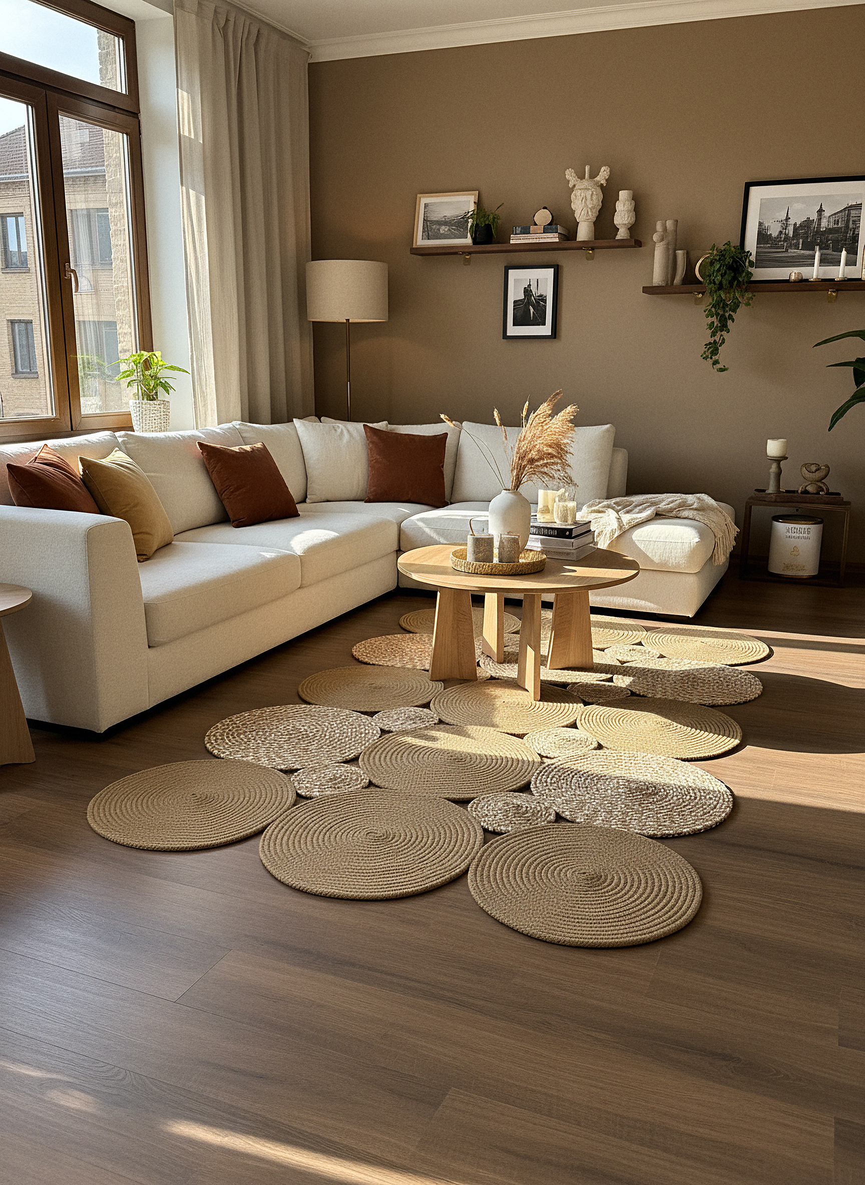 JÜT-KV310 Elde Dokuma Doğal Jüt Hasır Halı