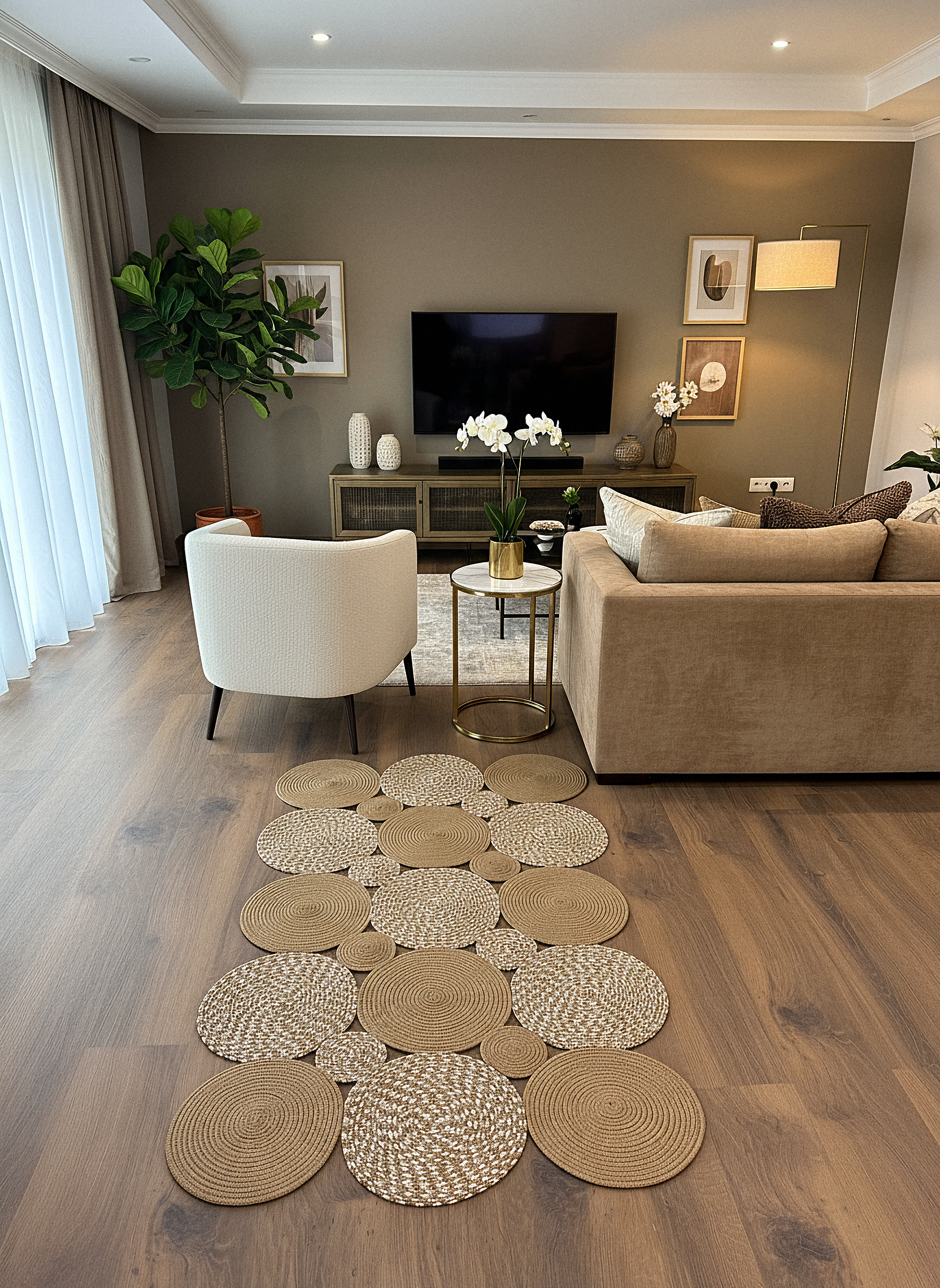 JÜT-KV310 Elde Dokuma Doğal Jüt Hasır Halı