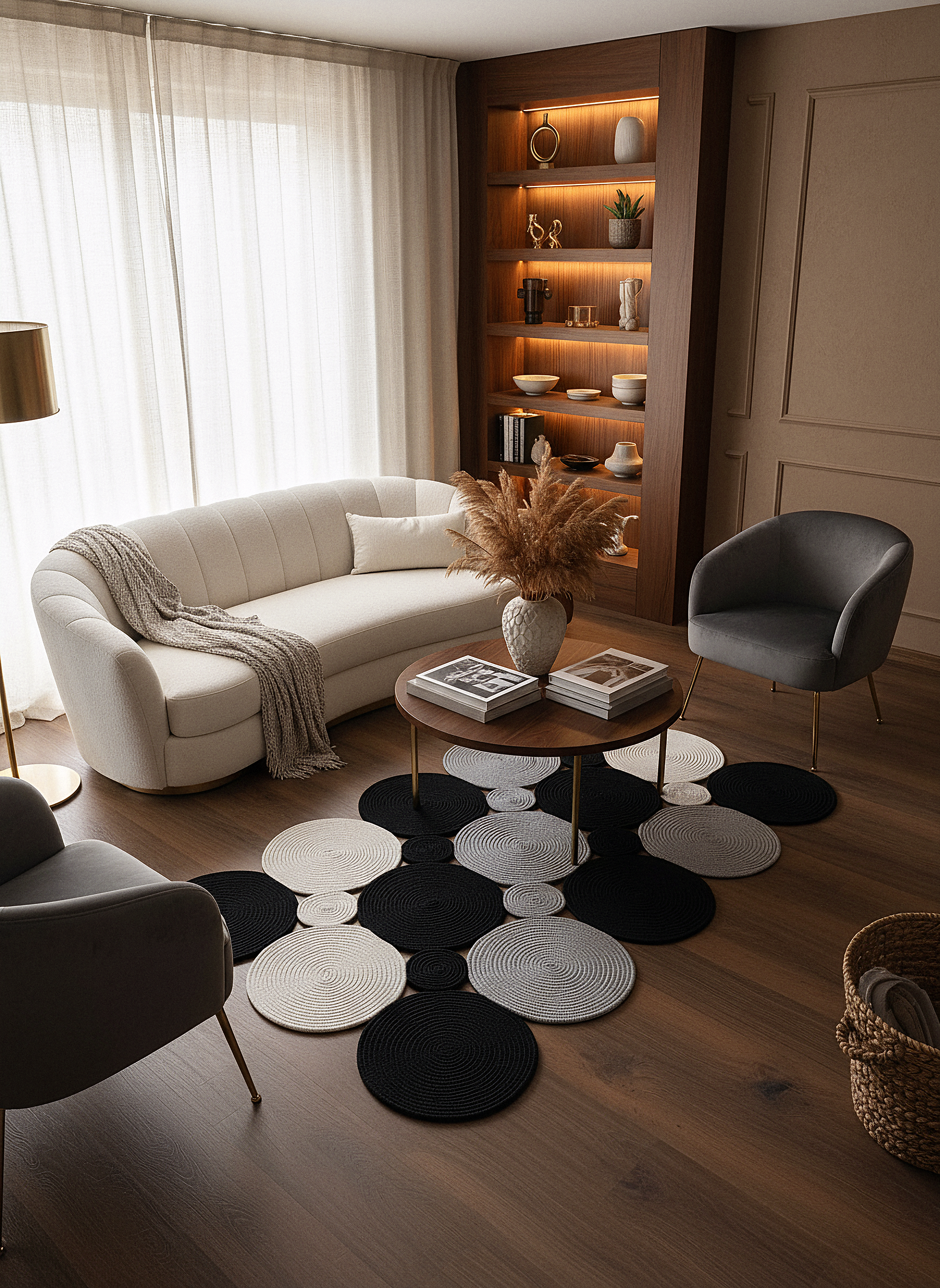 JÜT-KV429 Elde Dokuma Doğal Jüt Hasır Halı