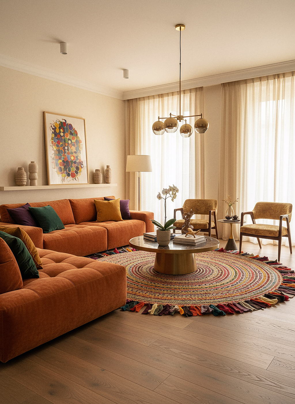 JÜT-RV410 Elde Dokuma Doğal Jüt Hasır Halı