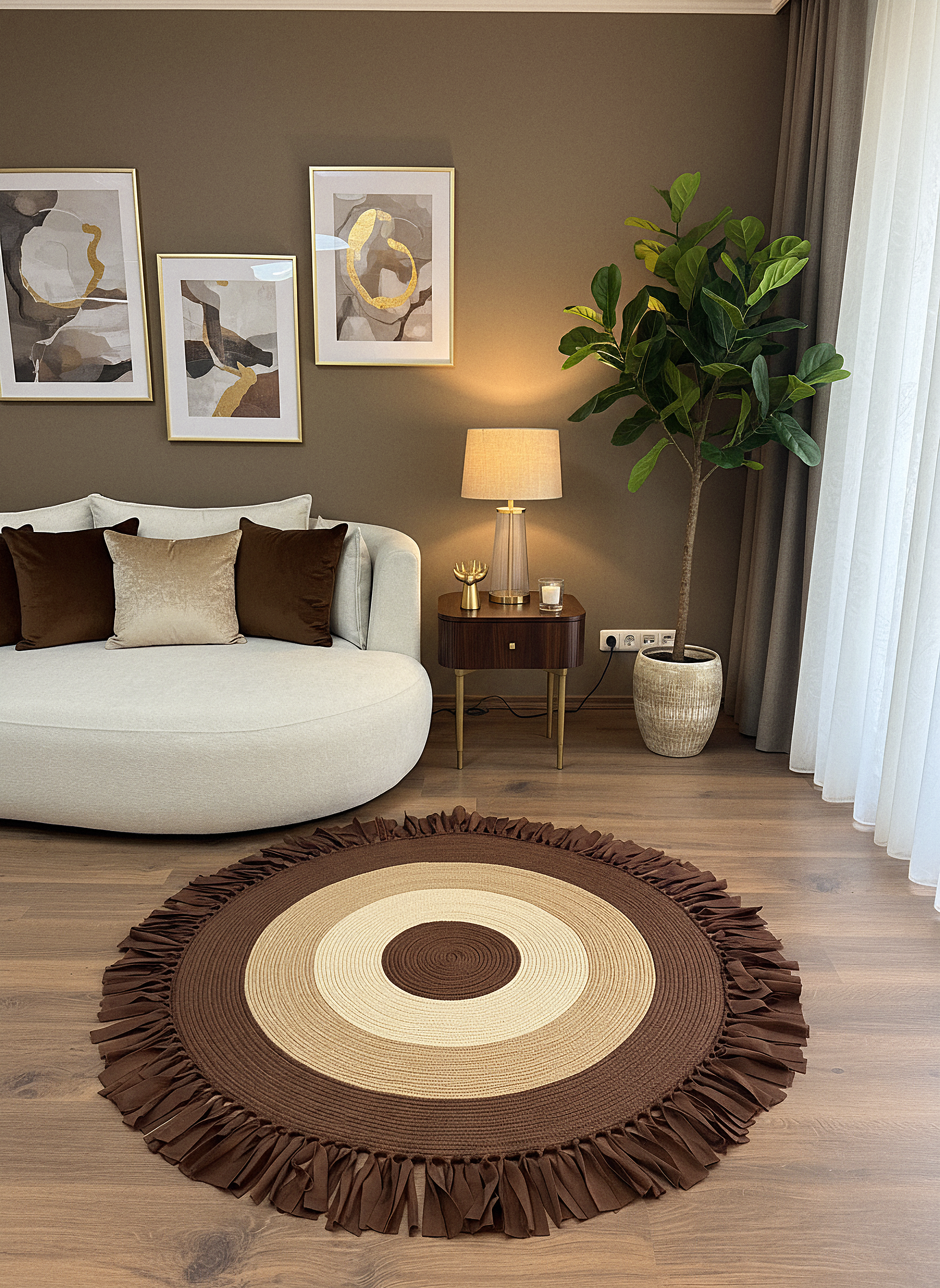 JÜT-221 Elde Dokuma Doğal Jüt Hasır Halı