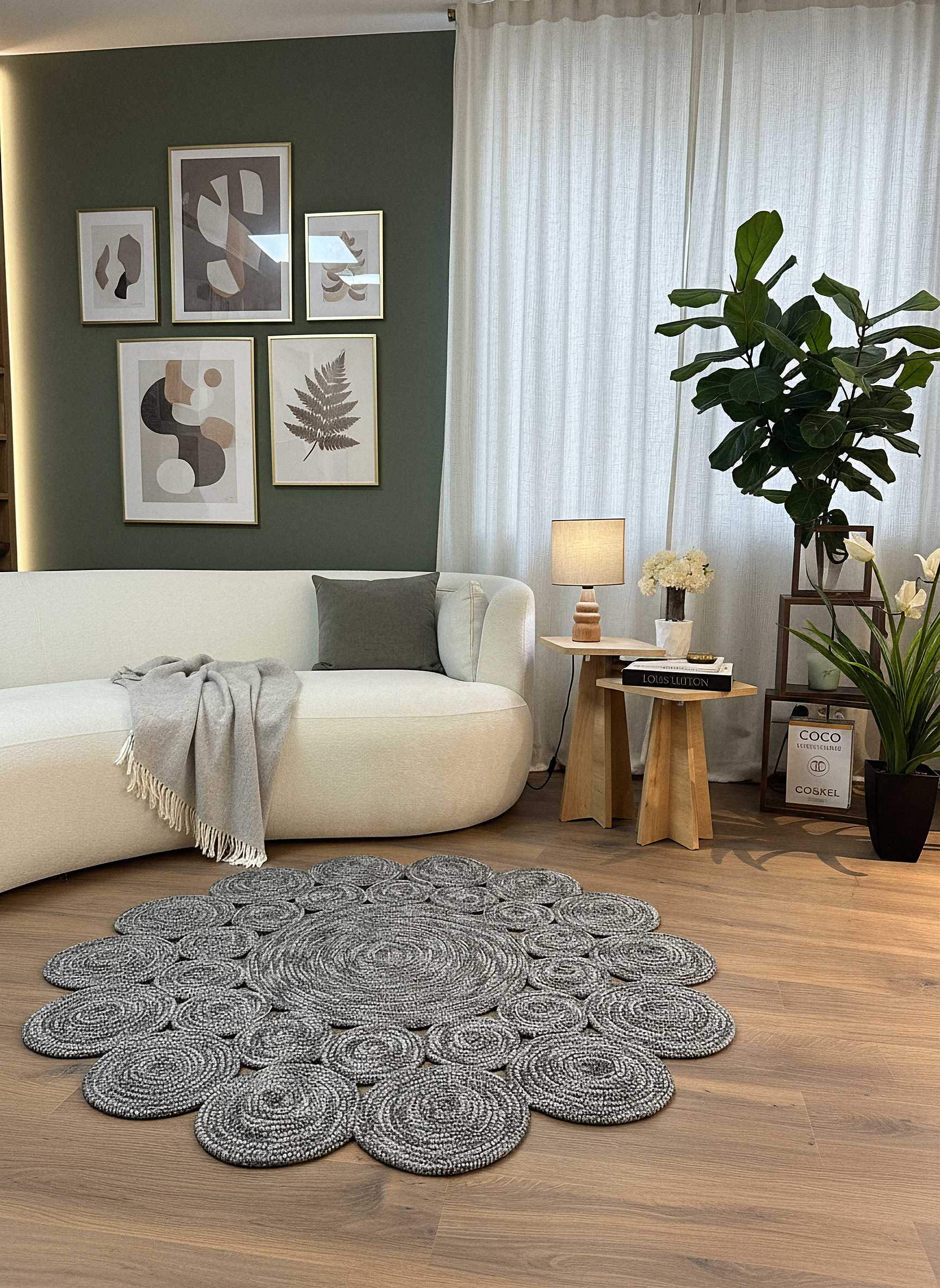 JÜT-815 Elde Dokuma Doğal Jüt Hasır Halı