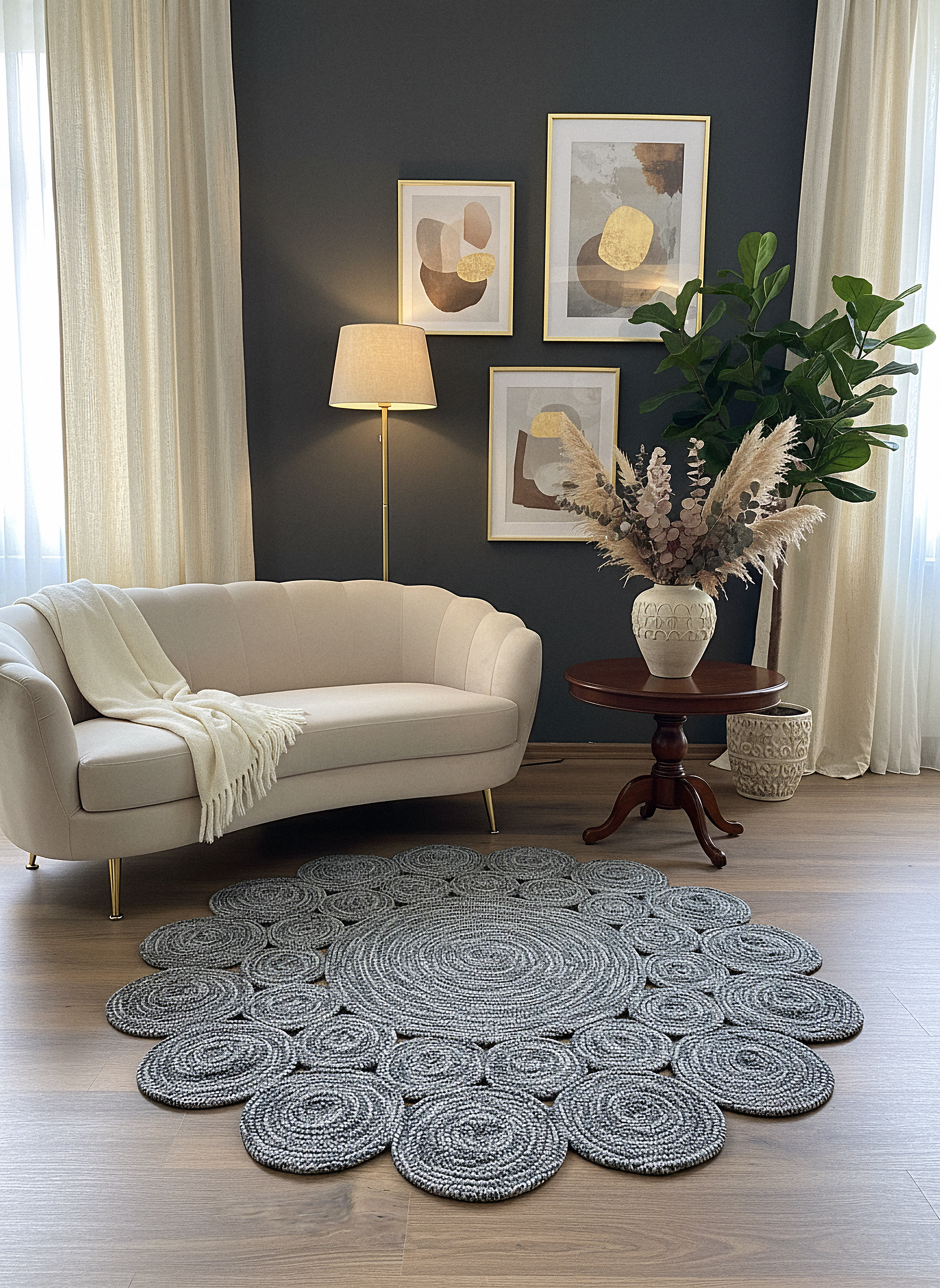 JÜT-815 Elde Dokuma Doğal Jüt Hasır Halı