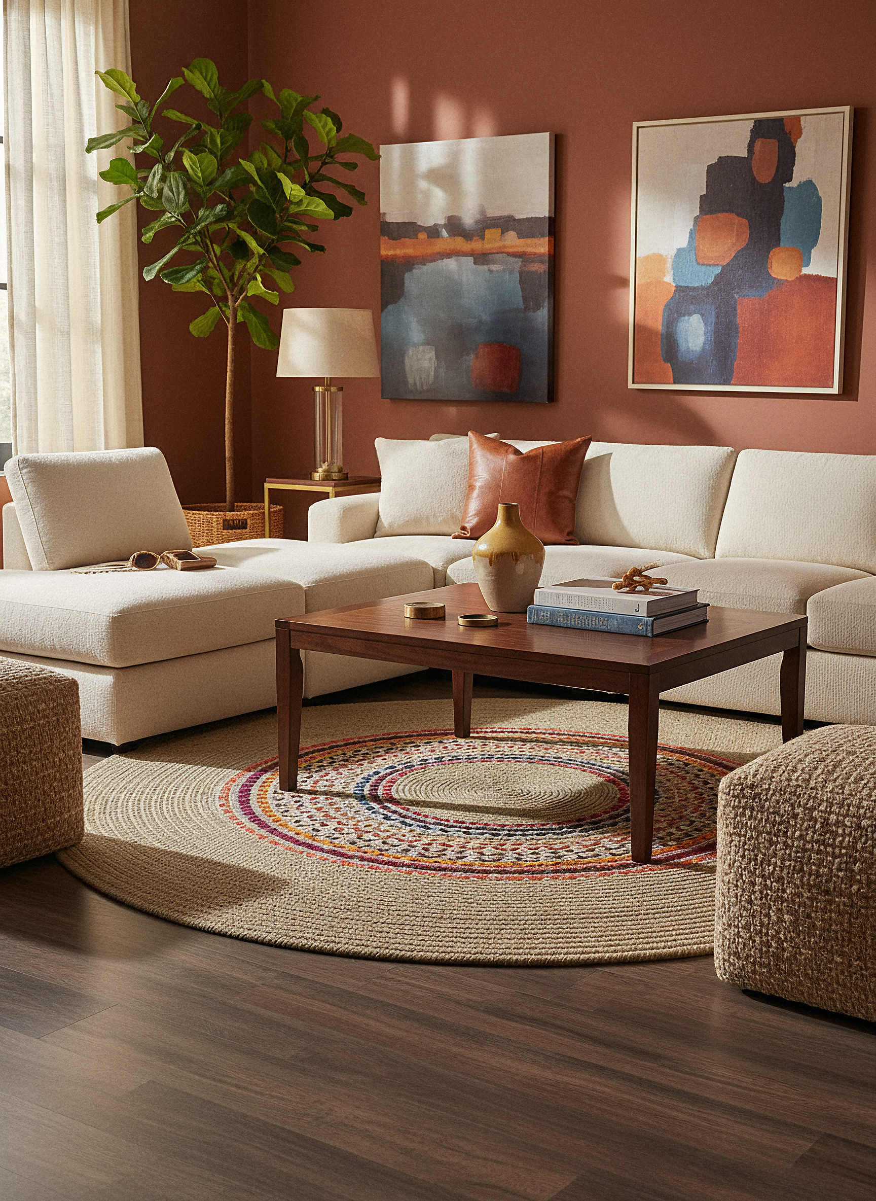 JÜT-861 Elde Dokuma Doğal Jüt Hasır Halı