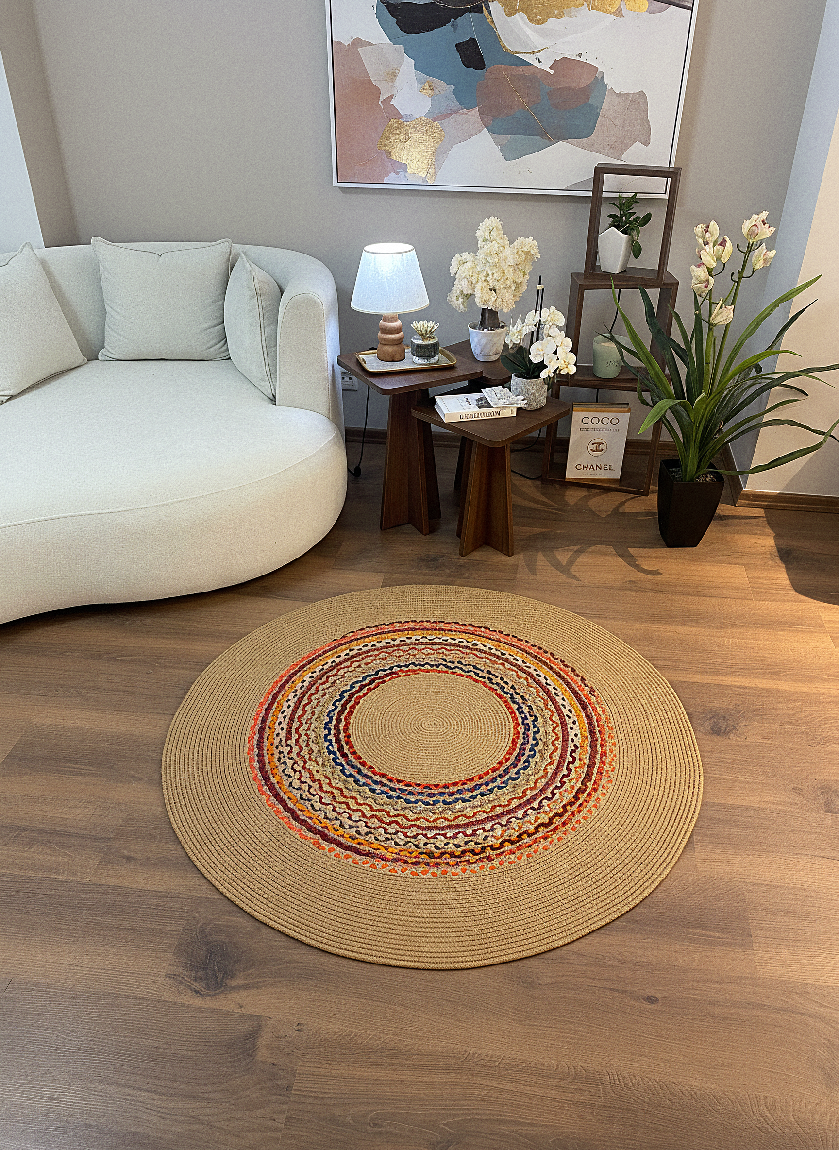 JÜT-861 Elde Dokuma Doğal Jüt Hasır Halı