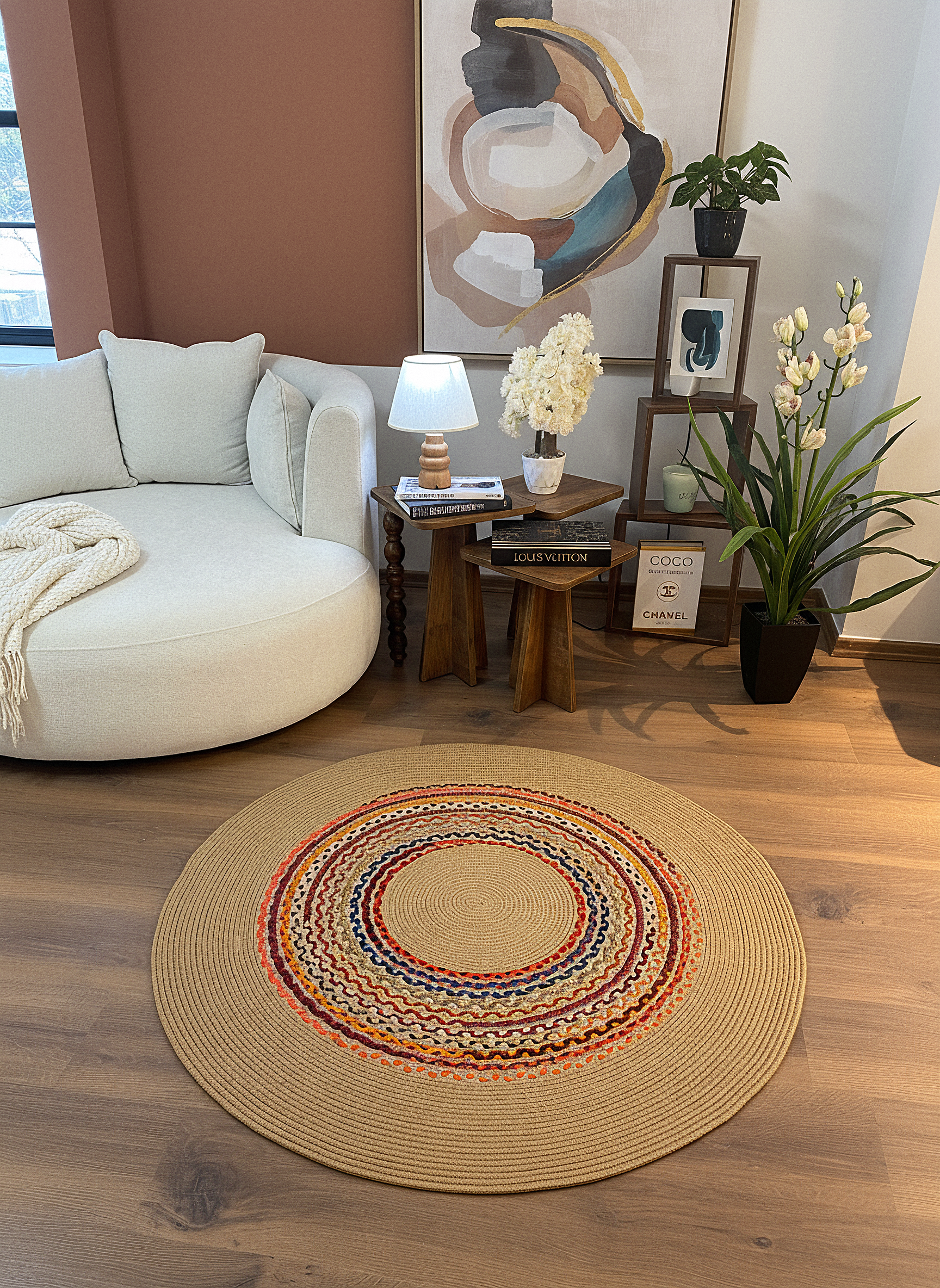 JÜT-861 Elde Dokuma Doğal Jüt Hasır Halı