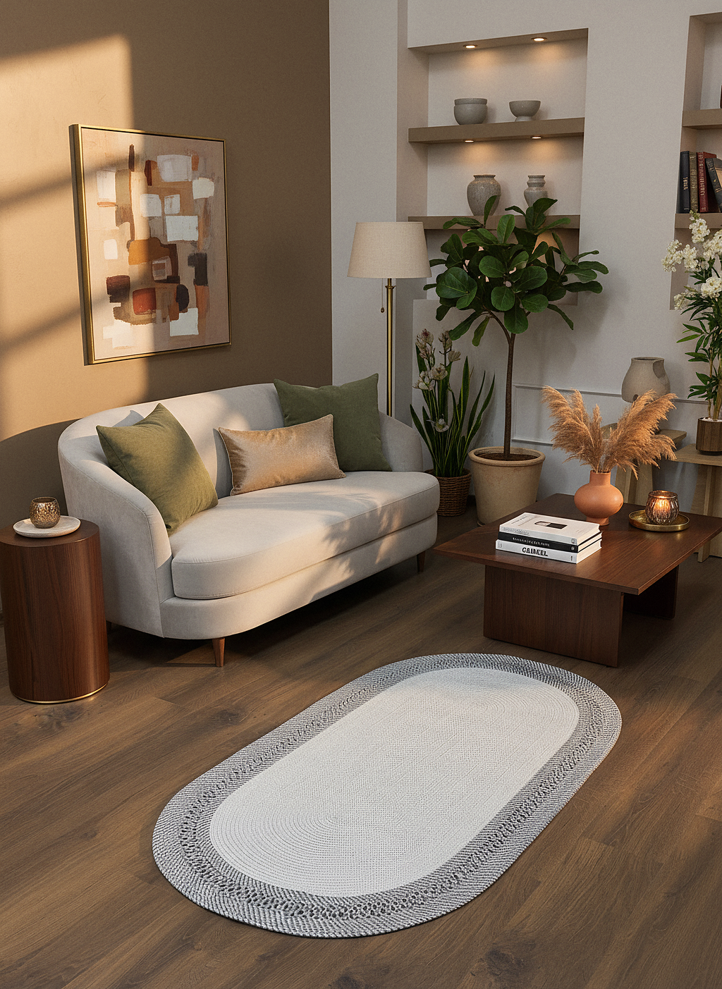 JÜT-C19 Elde Dokuma Doğal Jüt Hasır Halı