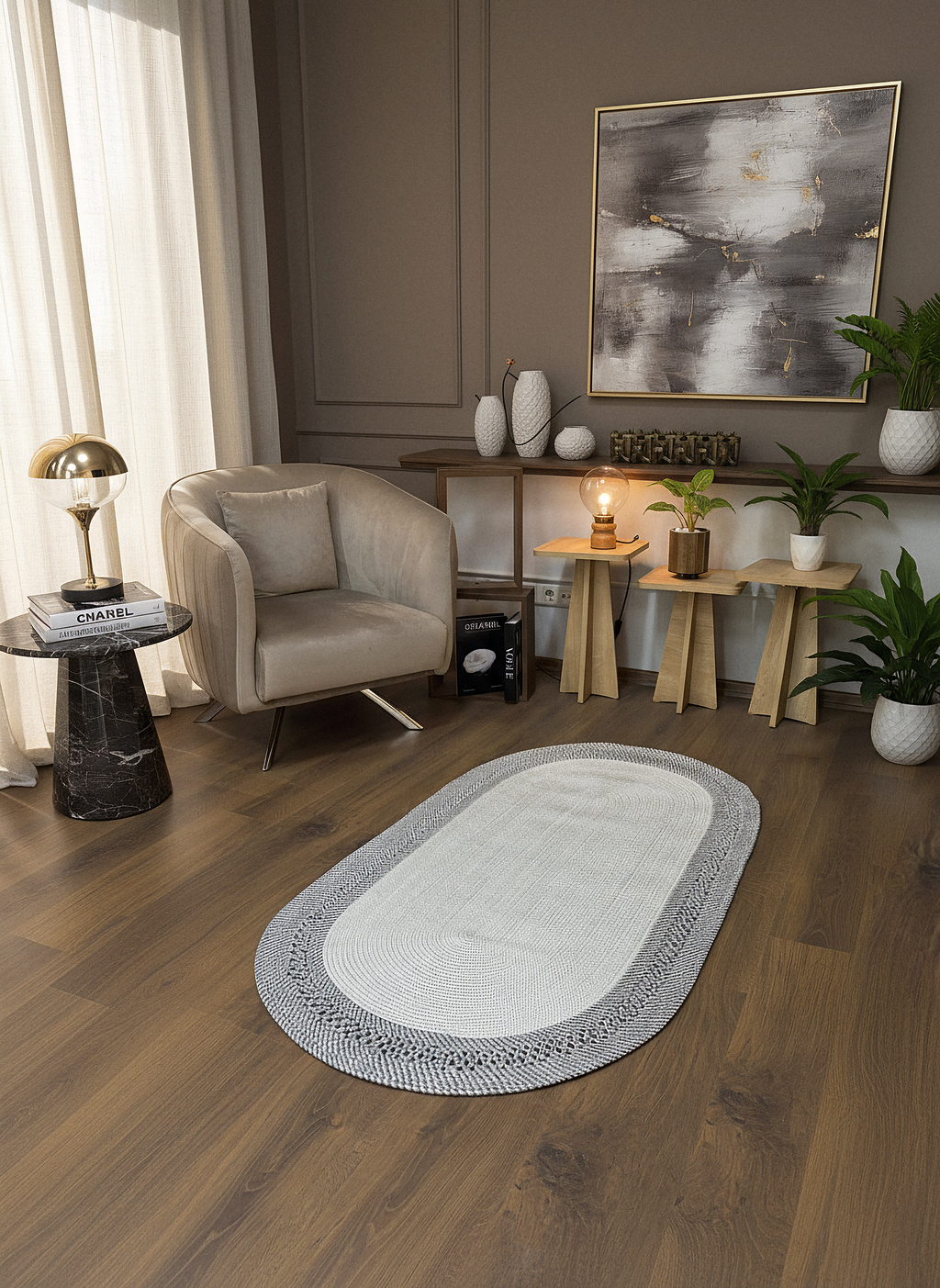 JÜT-C19 Elde Dokuma Doğal Jüt Hasır Halı